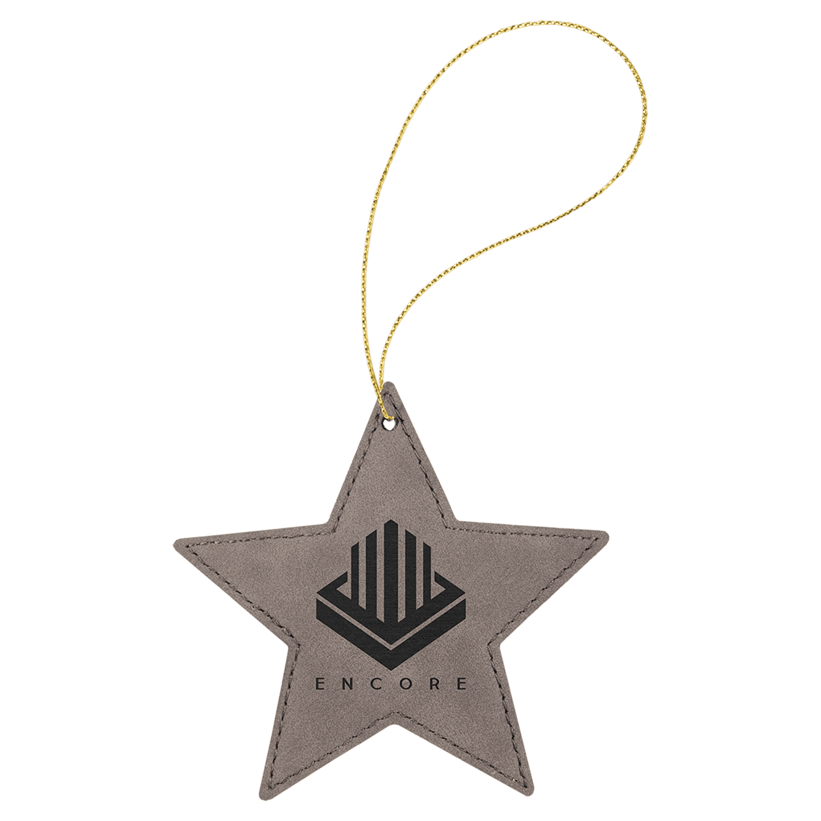 Gray Leatherette Star Ornament