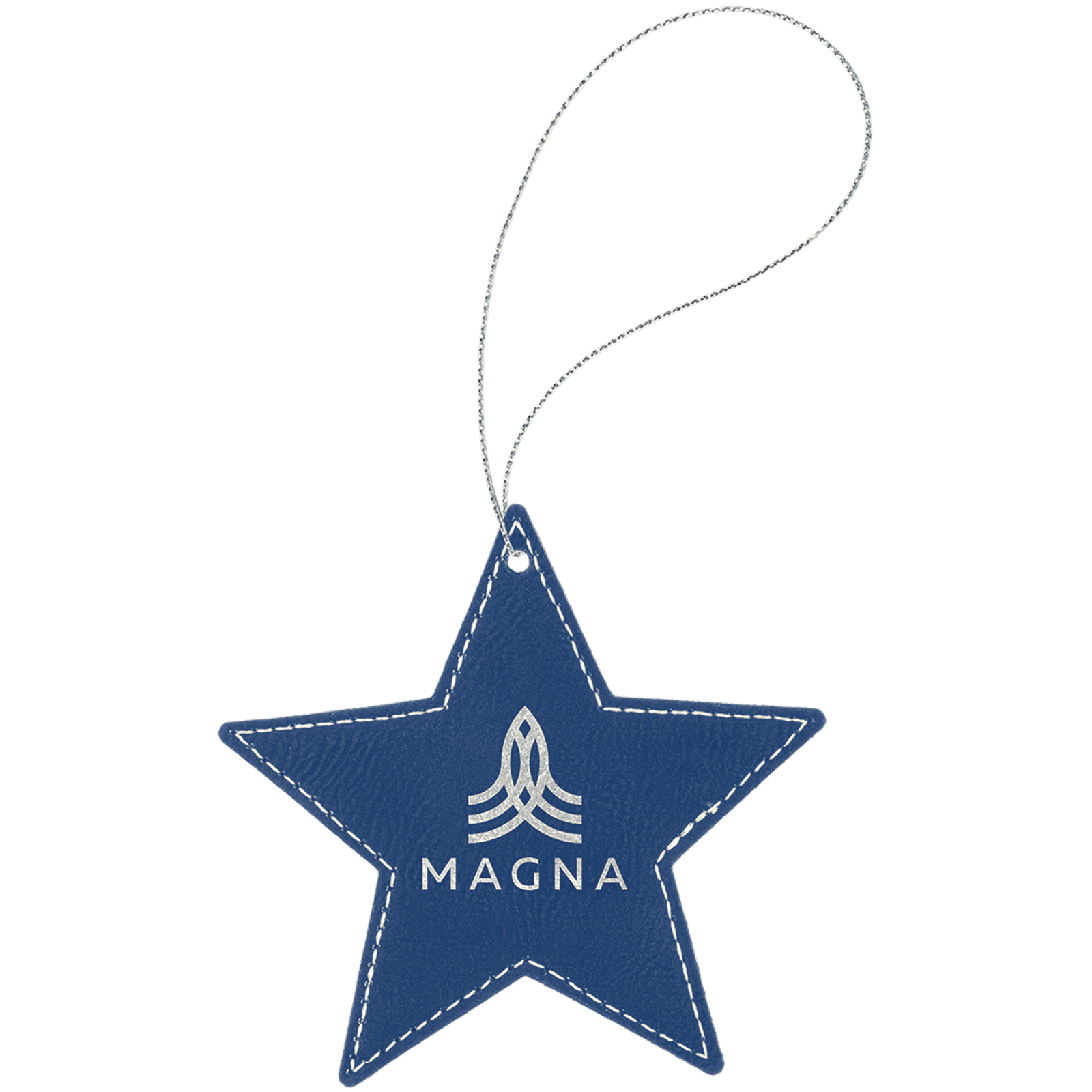 Blue/Silver Leatherette Star Ornament