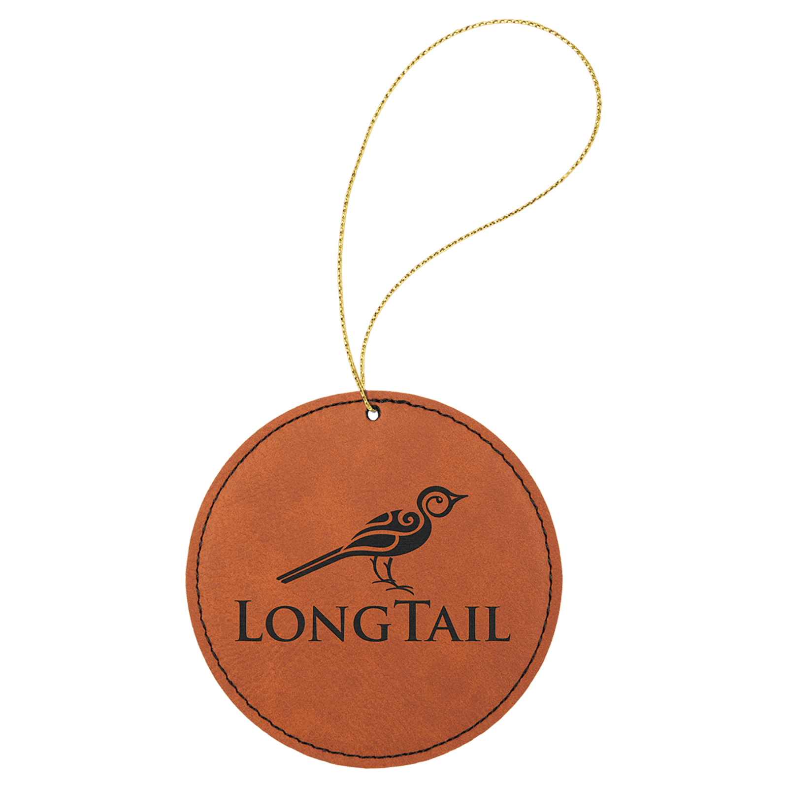Rawhide Leatherette Round Ornament