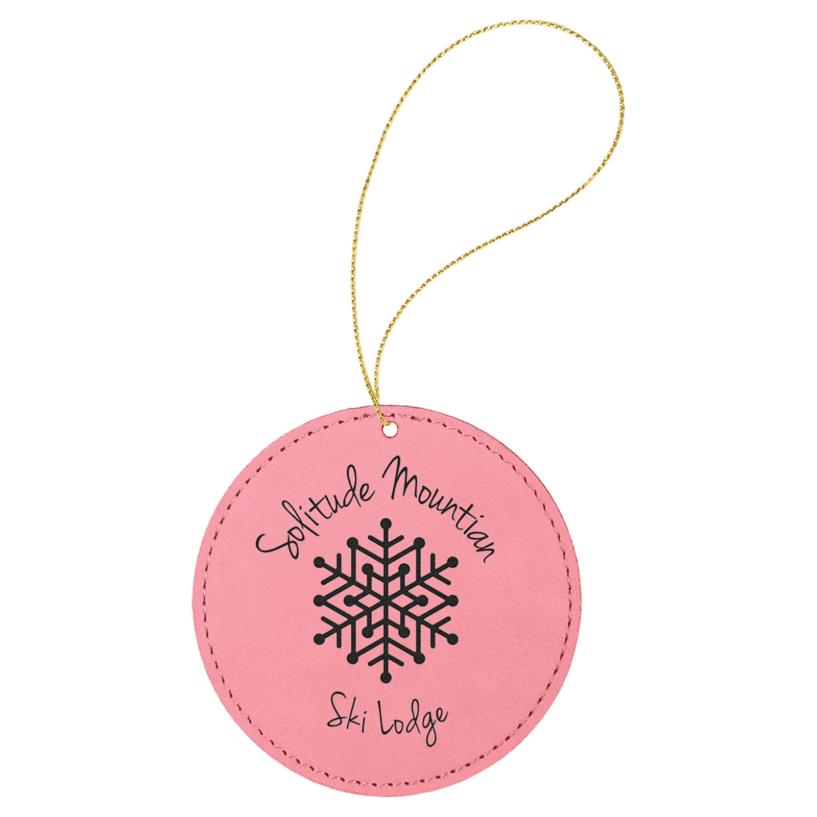 Pink Leatherette Round Ornament