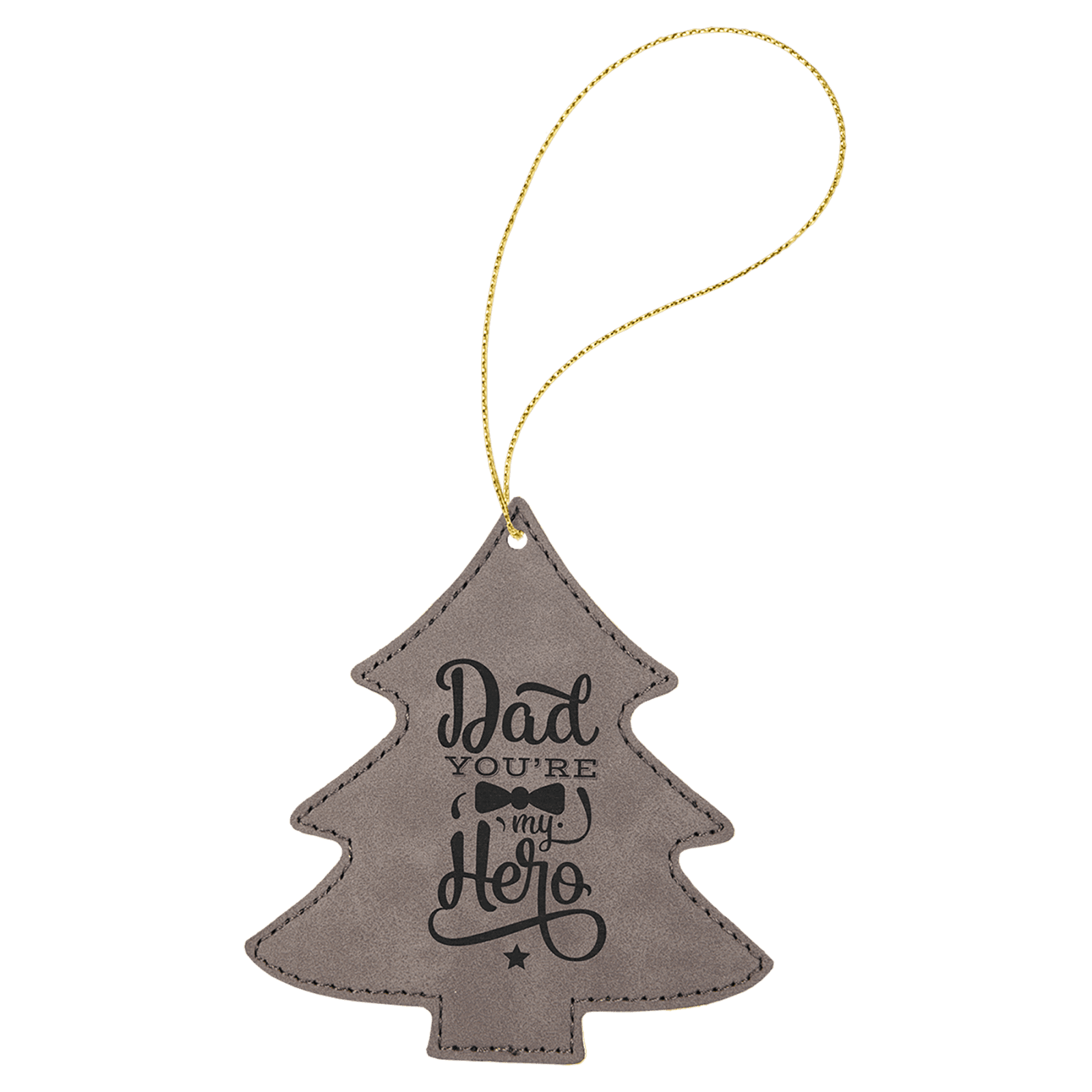 Gray Leatherette Tree Ornament