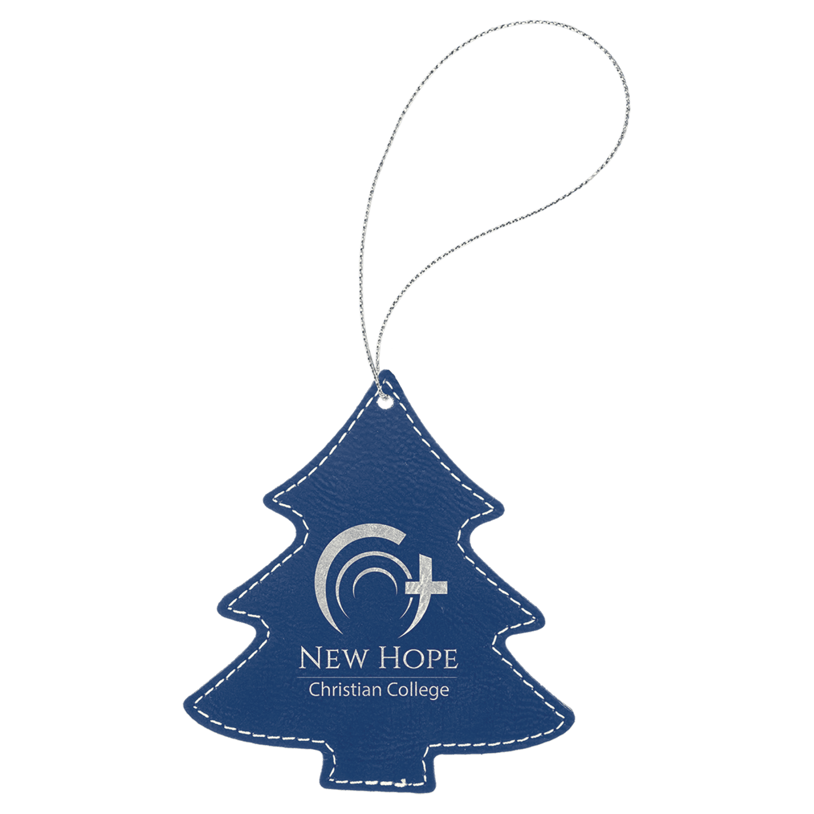 Blue/Silver Leatherette Tree Ornament