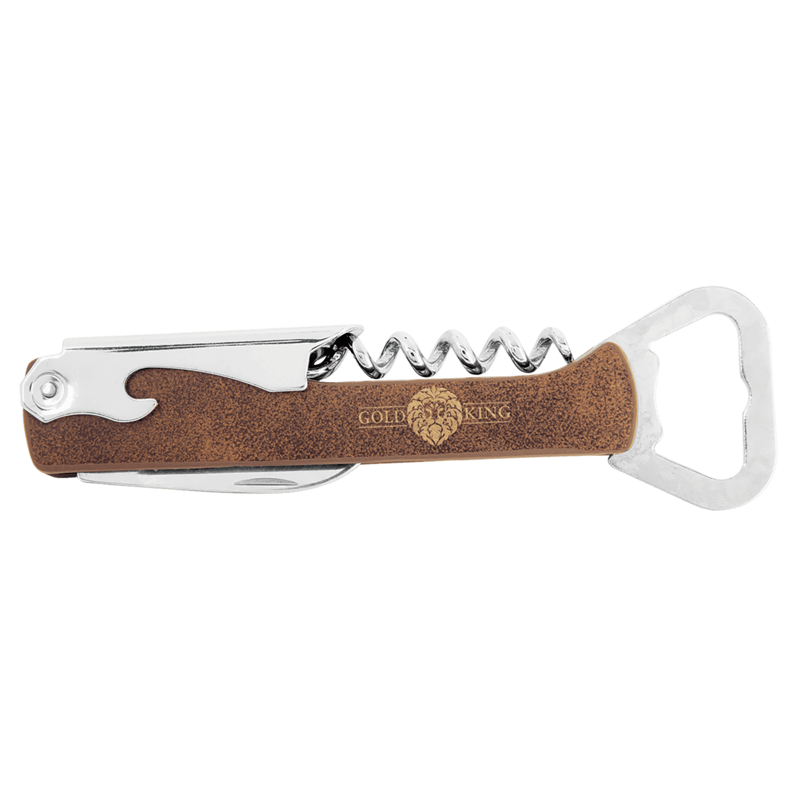 Rustic/Gold Leatherette Wine Bottle Opener