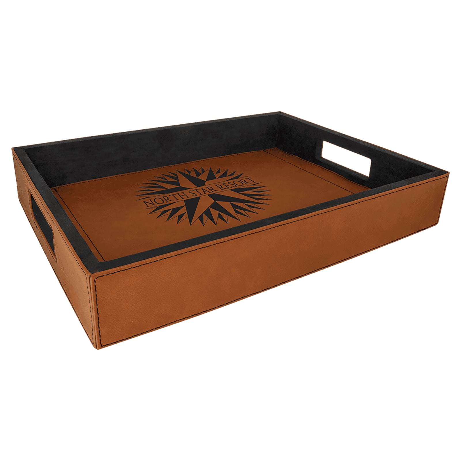 Rawhide Leatherette Serving Tray