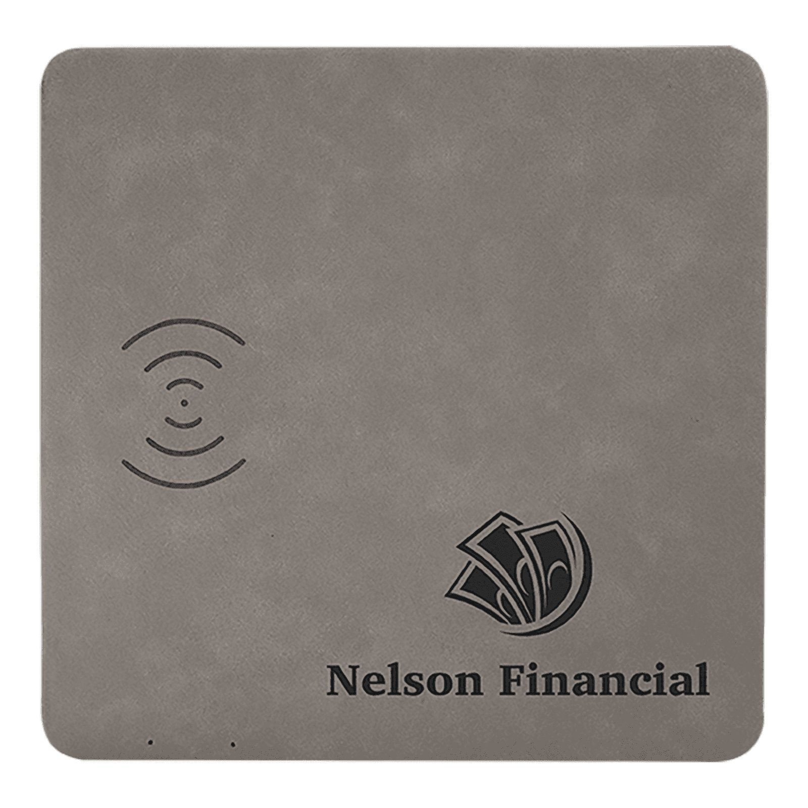Gray Laserable Leatherette Phone Charging Mat