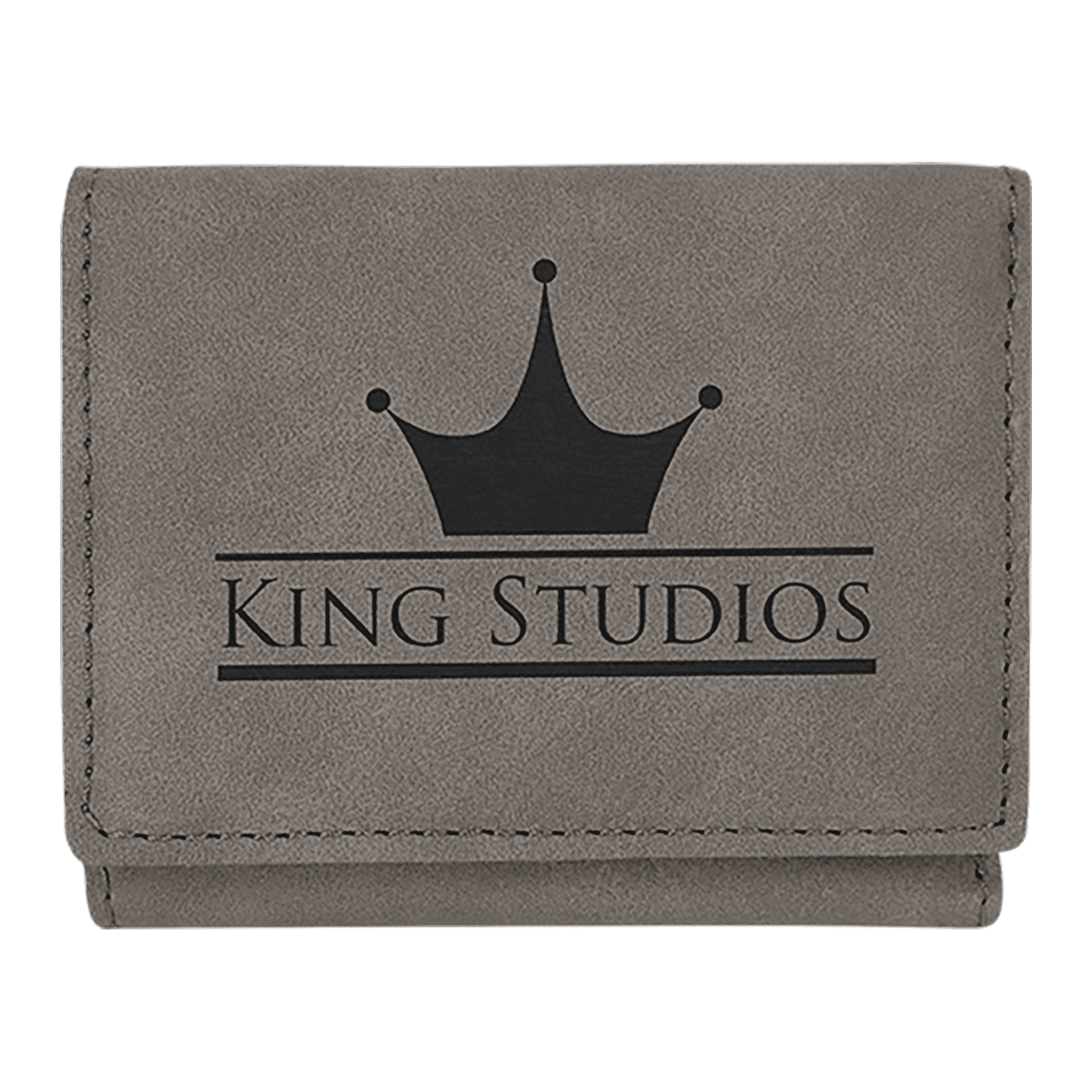 Gray Leatherette Trifold Wallet