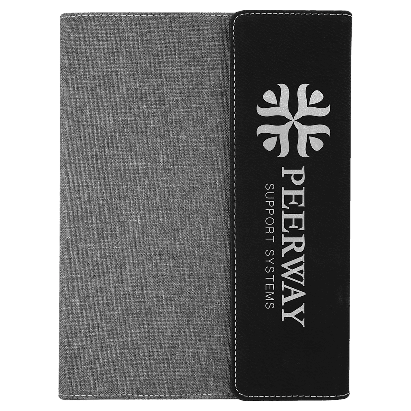 Black with Gray Leatherette Canvas Portfolio