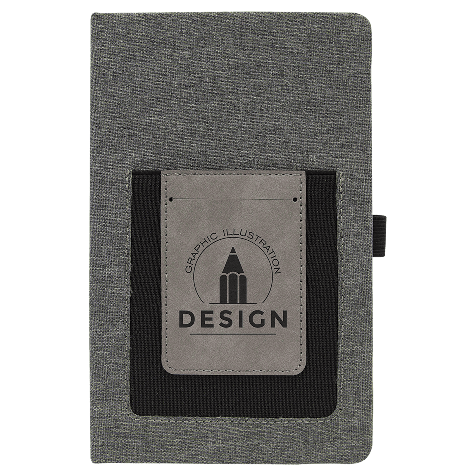 Gray with Gray Canvas Journal with Leatherette Phone Pouch
