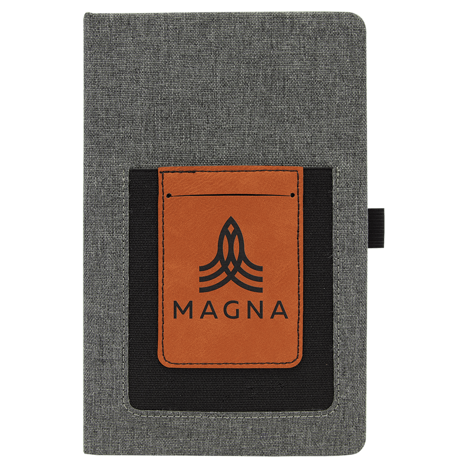 Gray with Rawhide Canvas Journal with Leatherette Phone Pouch