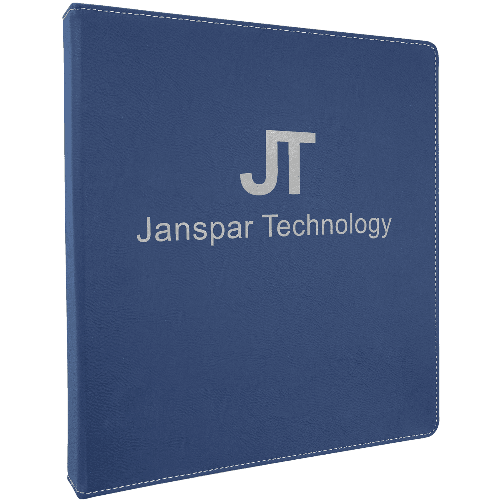 Blue/Silver Lasered Leatherette 3-Ring Binder