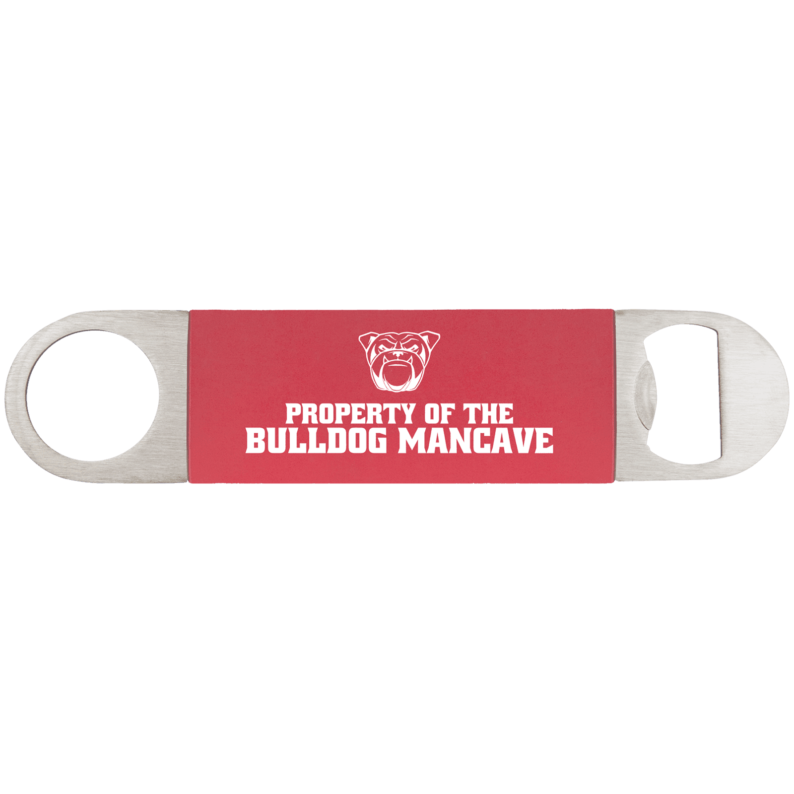 Red/White Bottle Opener with Silicone Sleeve