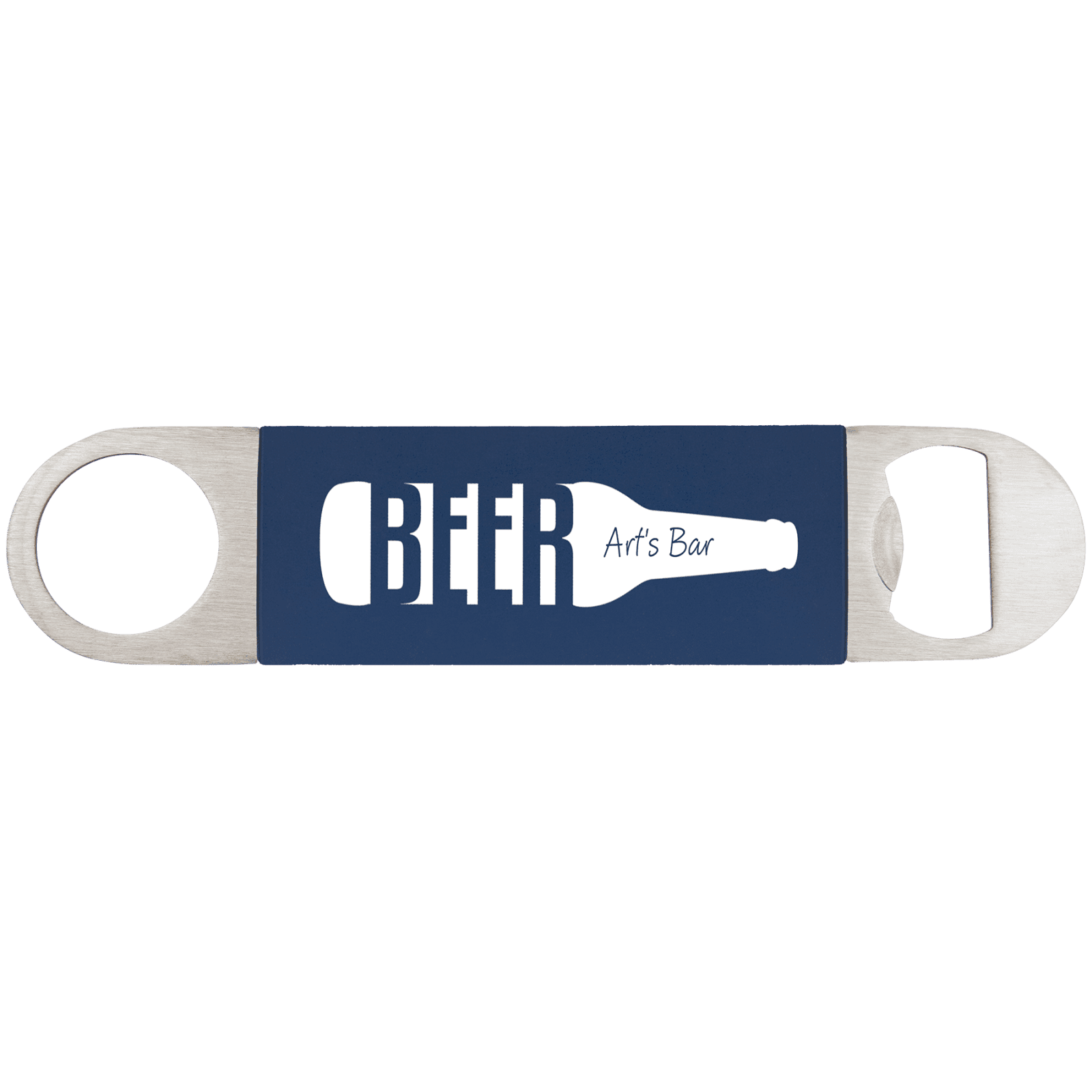 Navy/White Bottle Opener with Silicone Sleeve