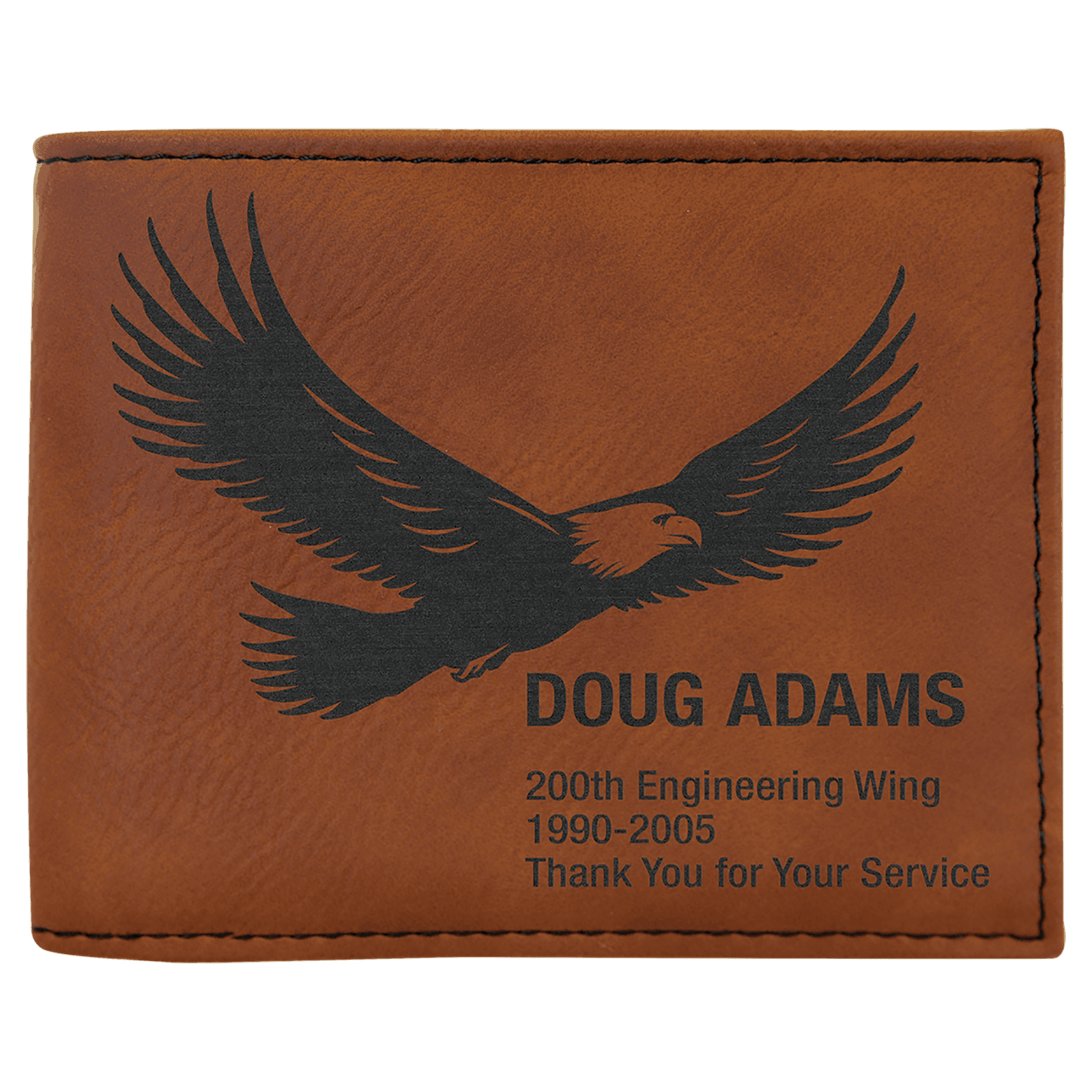 Rawhide Lasered Leatherette Bifold Wallet with ID Flip Display