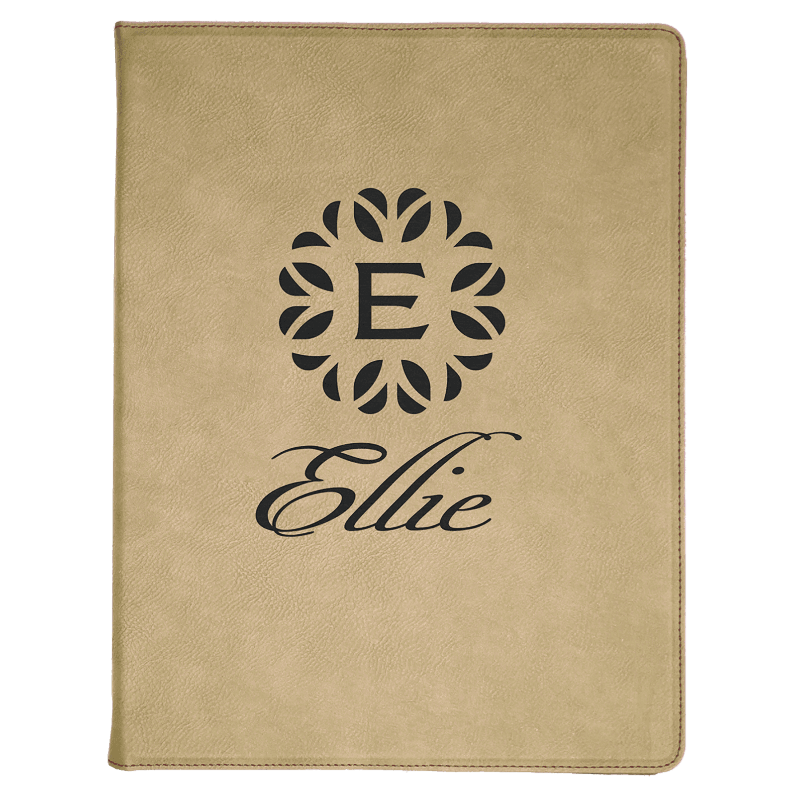 Light Brown Leatherette Portfolio with Notepad