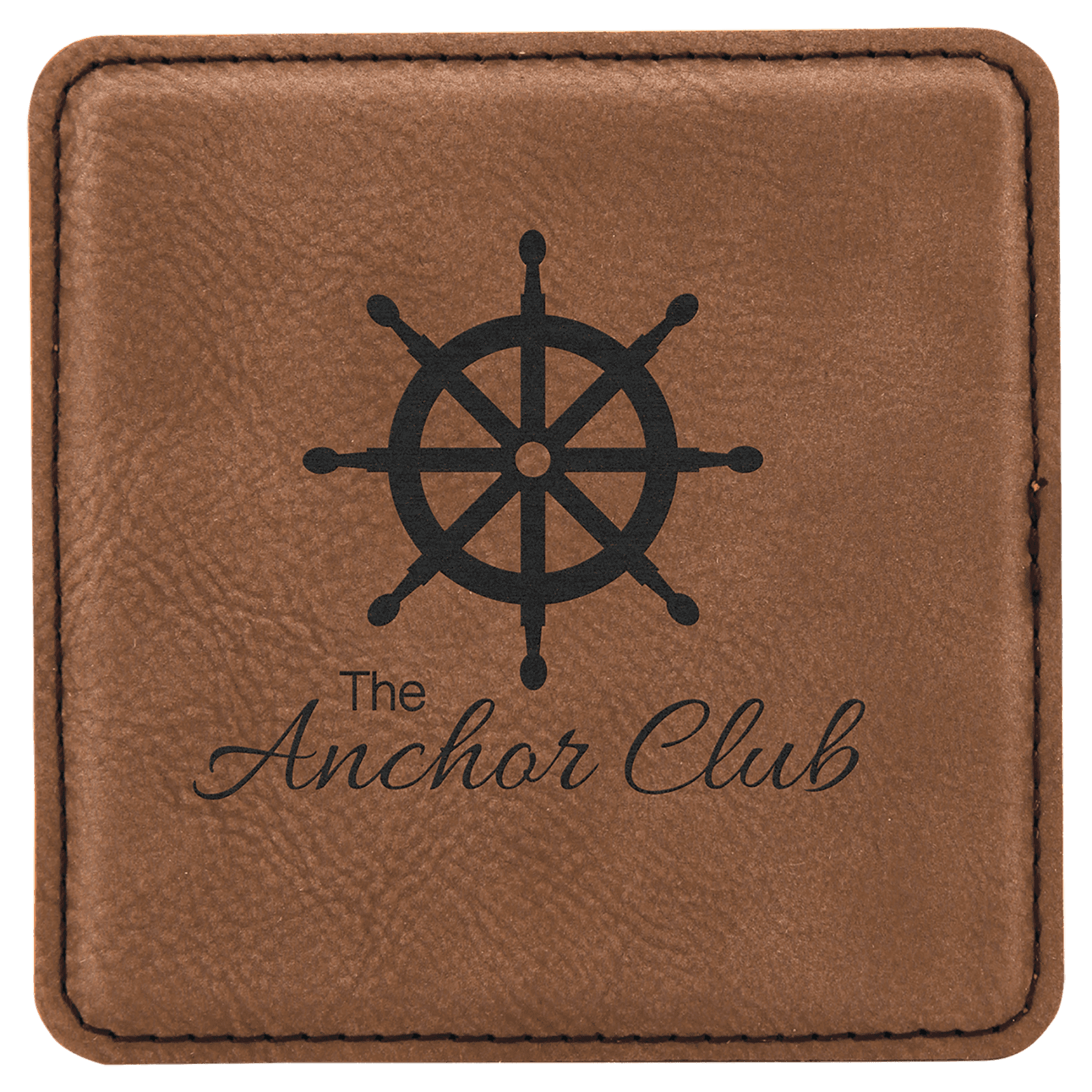 Dark Brown Square Leatherette Coaster