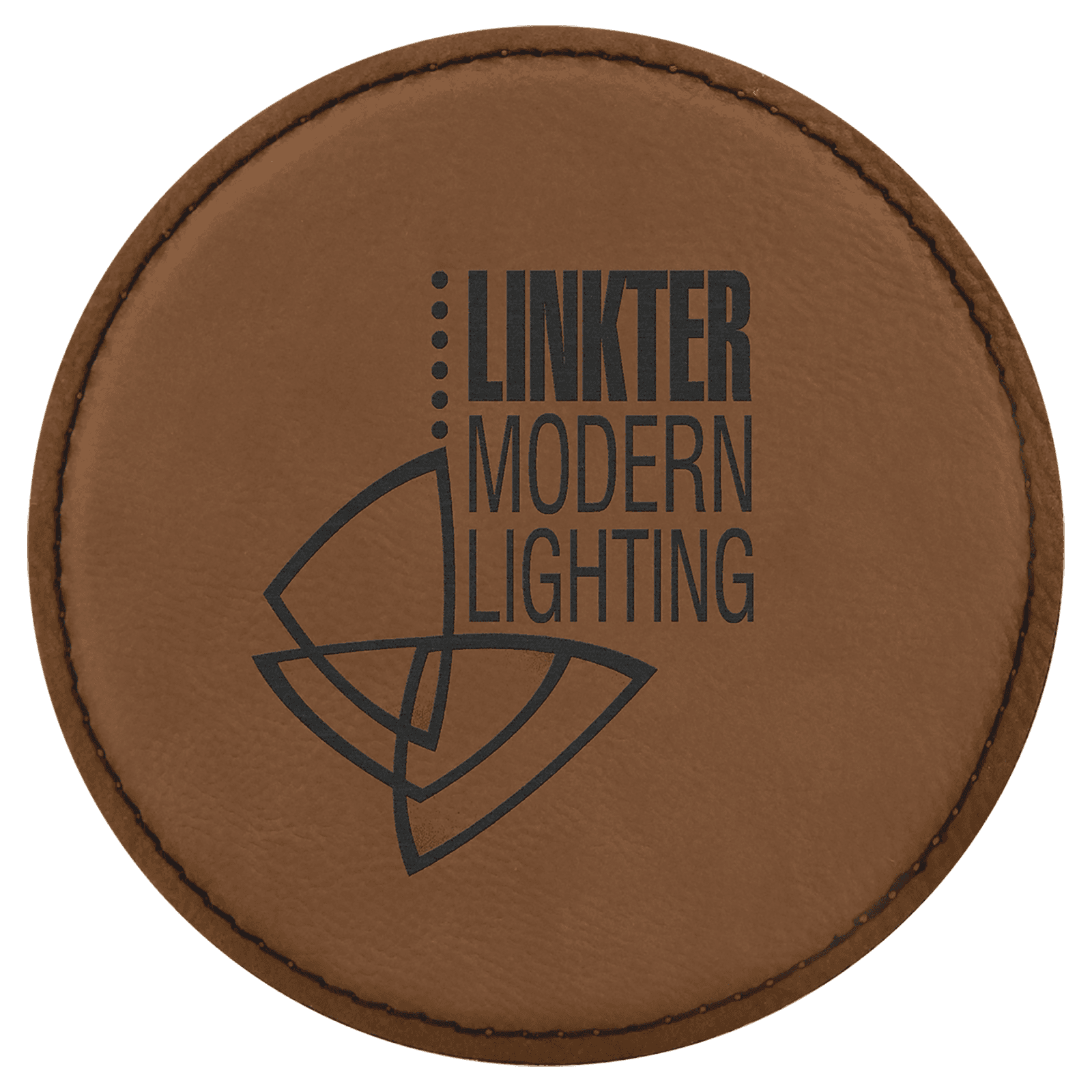 Dark Brown Round Leatherette Coaster
