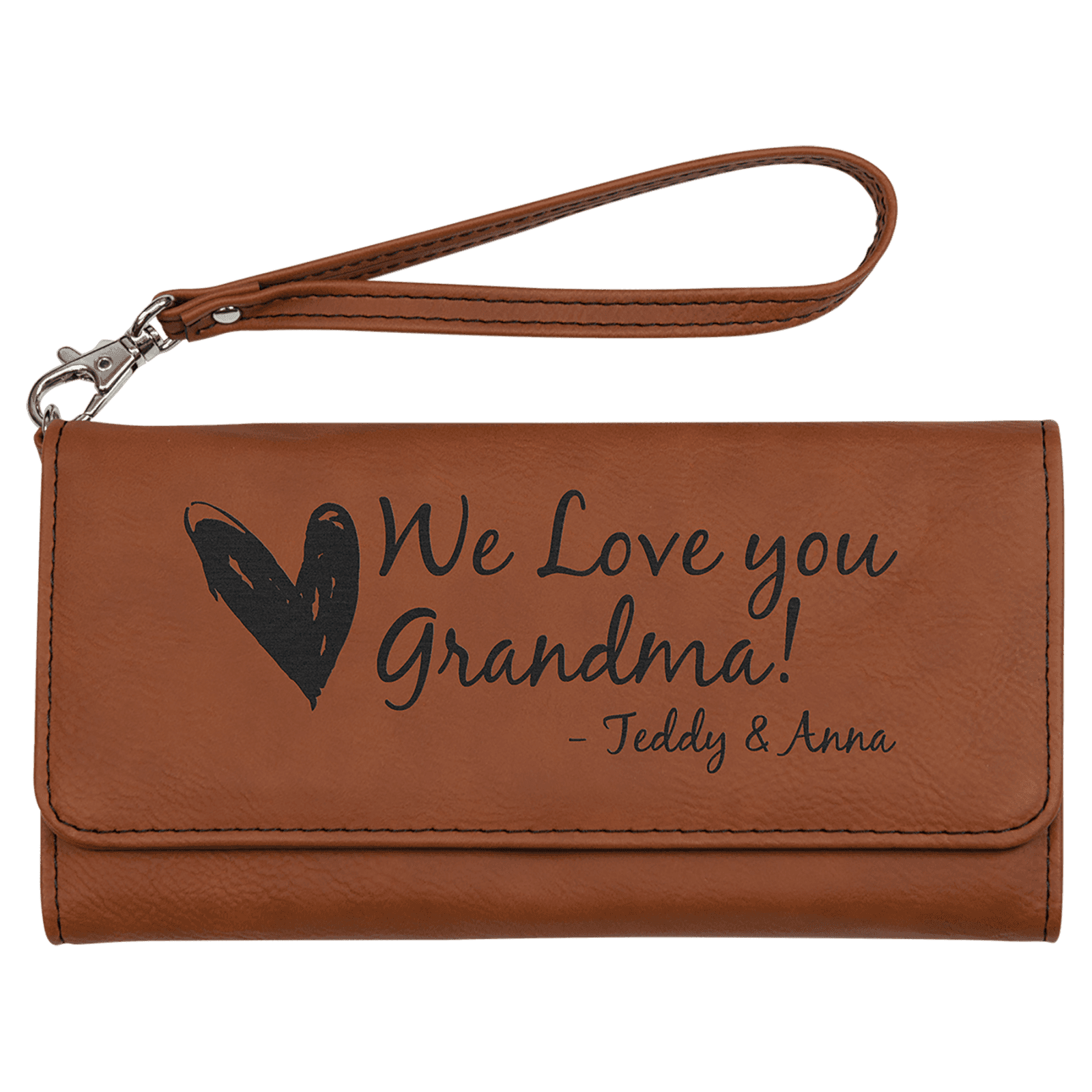 Rawhide Lasered Leatherette Wallet with Wrist Strap