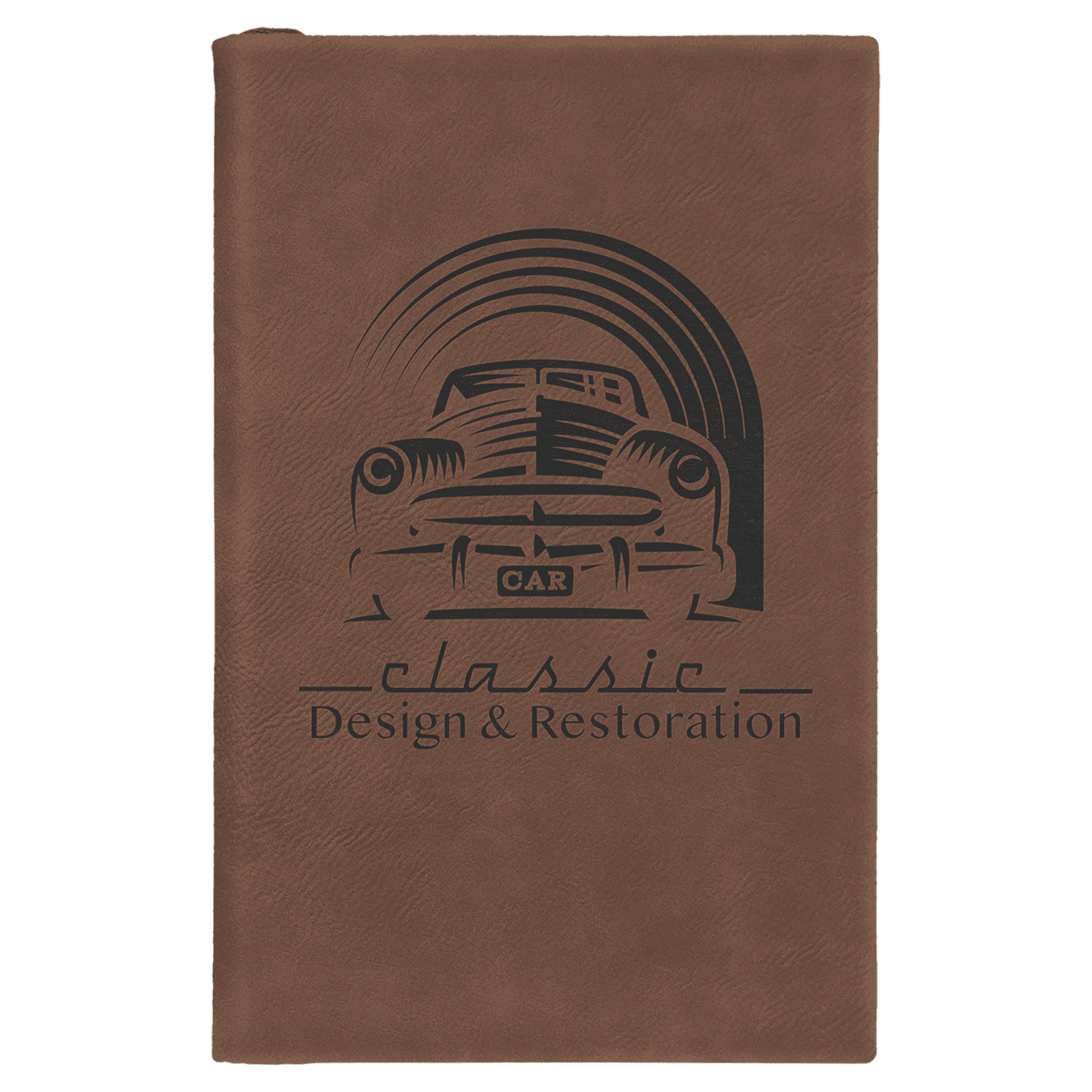 Dark Brown Lasered Leatherette Sketch Book with White Unlined Paper