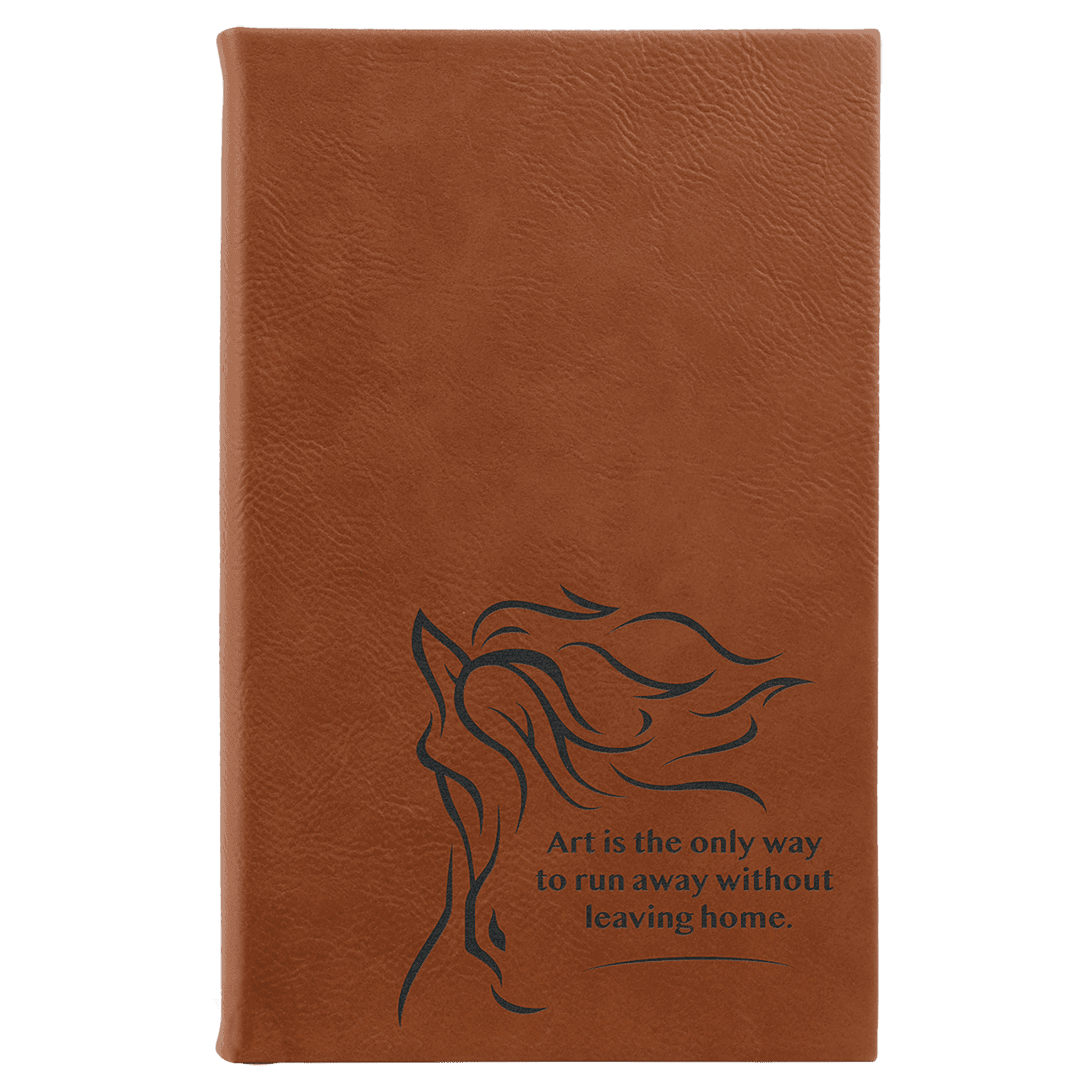 Rawhide Lasered Leatherette Sketch Book with White Unlined Paper