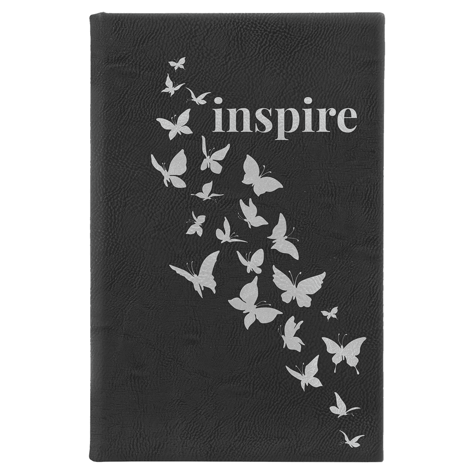 Black/Silver Leatherette Sketch Book with White Unlined Paper