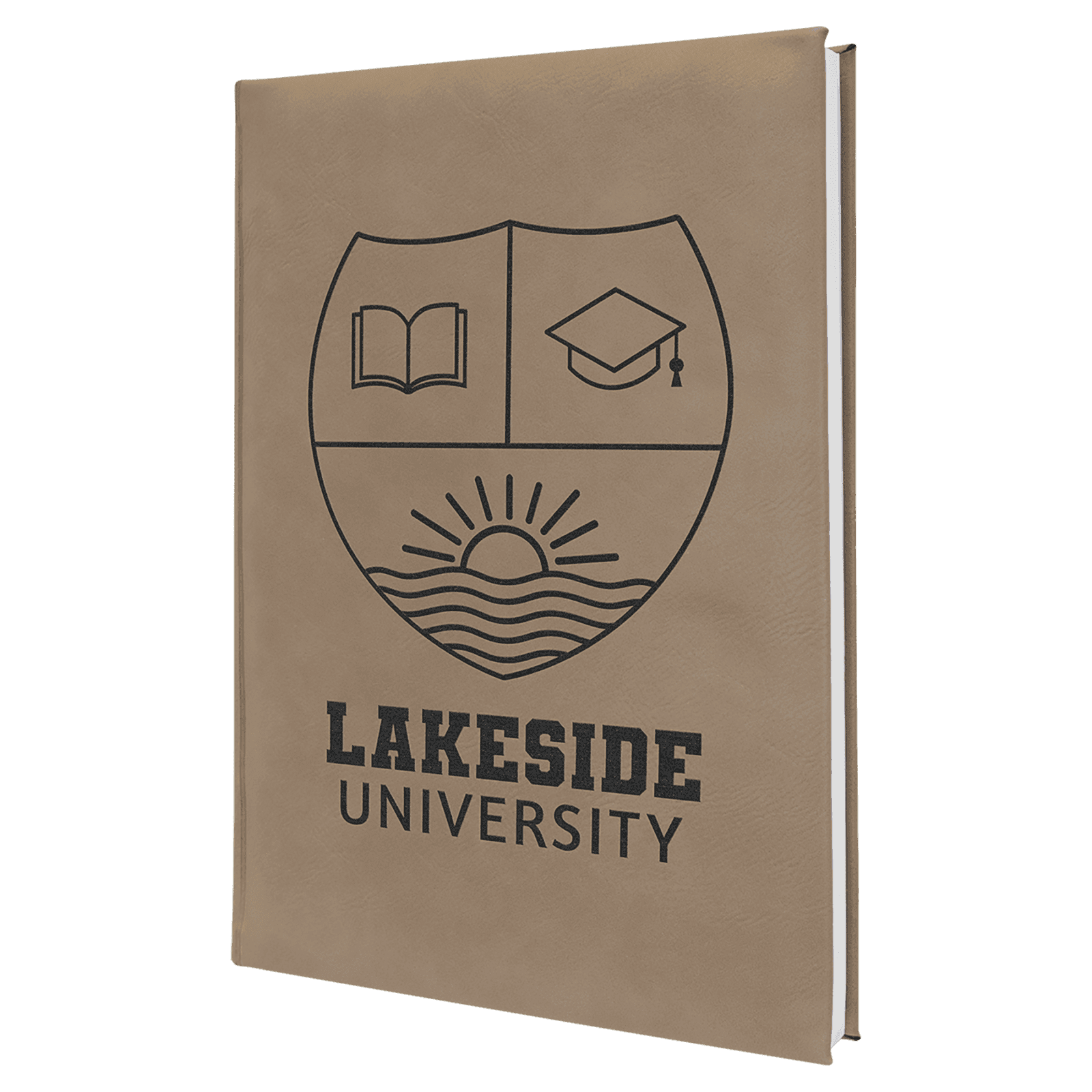 Light Brown Lasered Leatherette Journal with Lined Paper