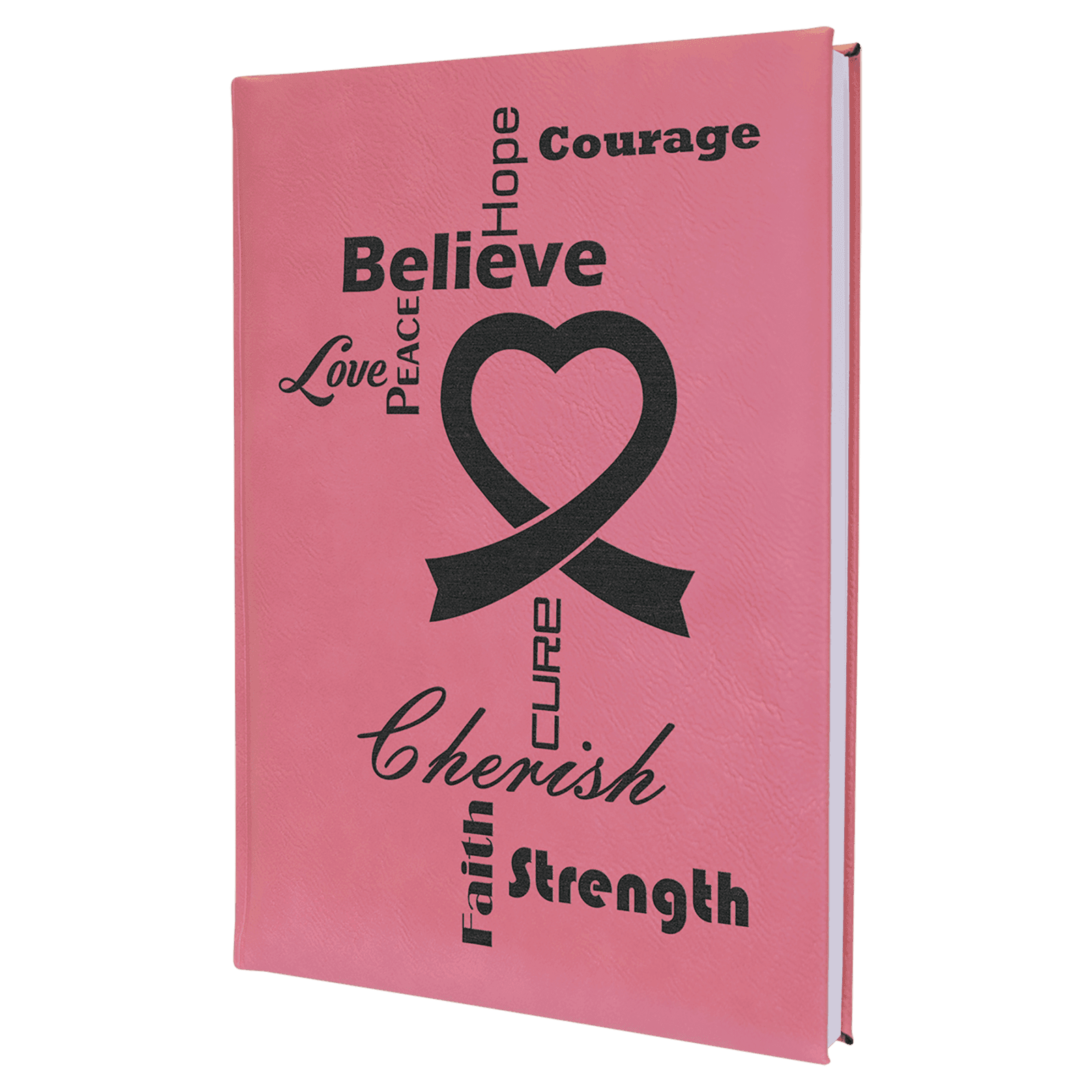 Pink Lasered Leatherette Journal with Lined Paper