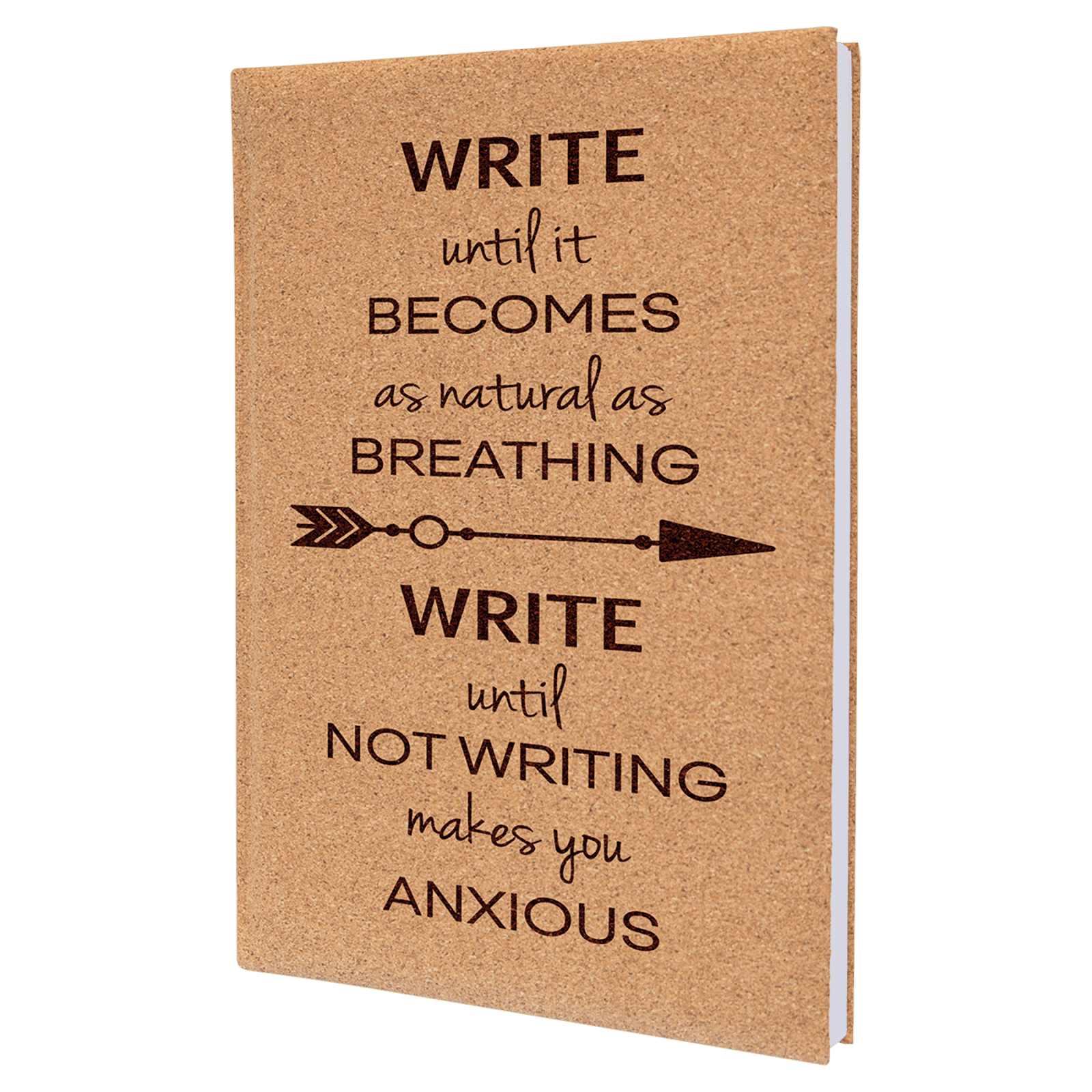 Cork Lasered Leatherette Journal with Lined Paper