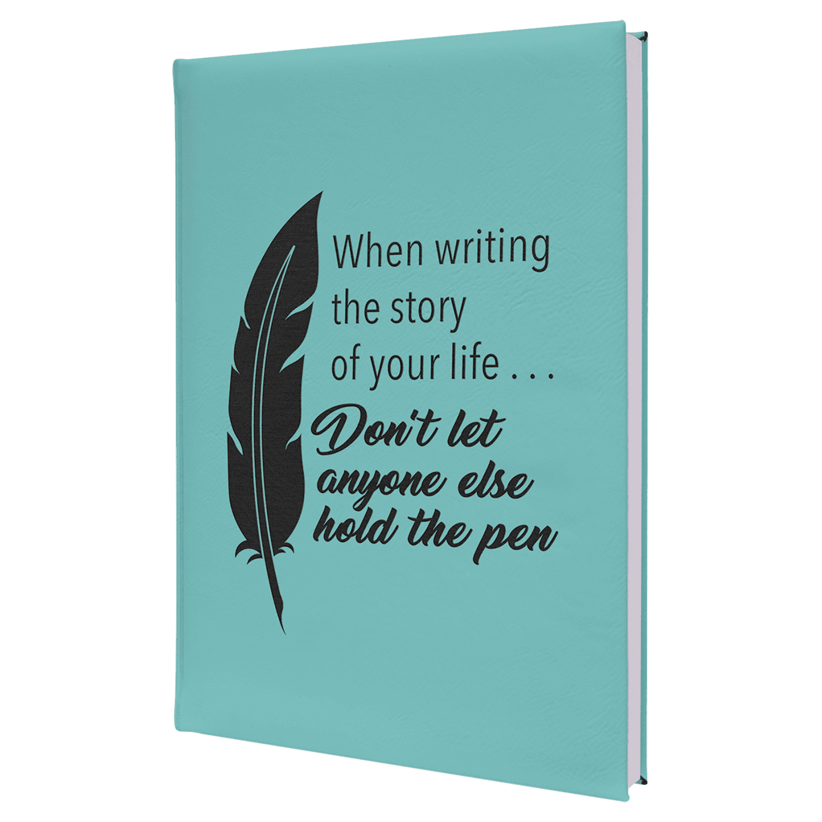 Teal Lasered Leatherette Journal with Lined Paper