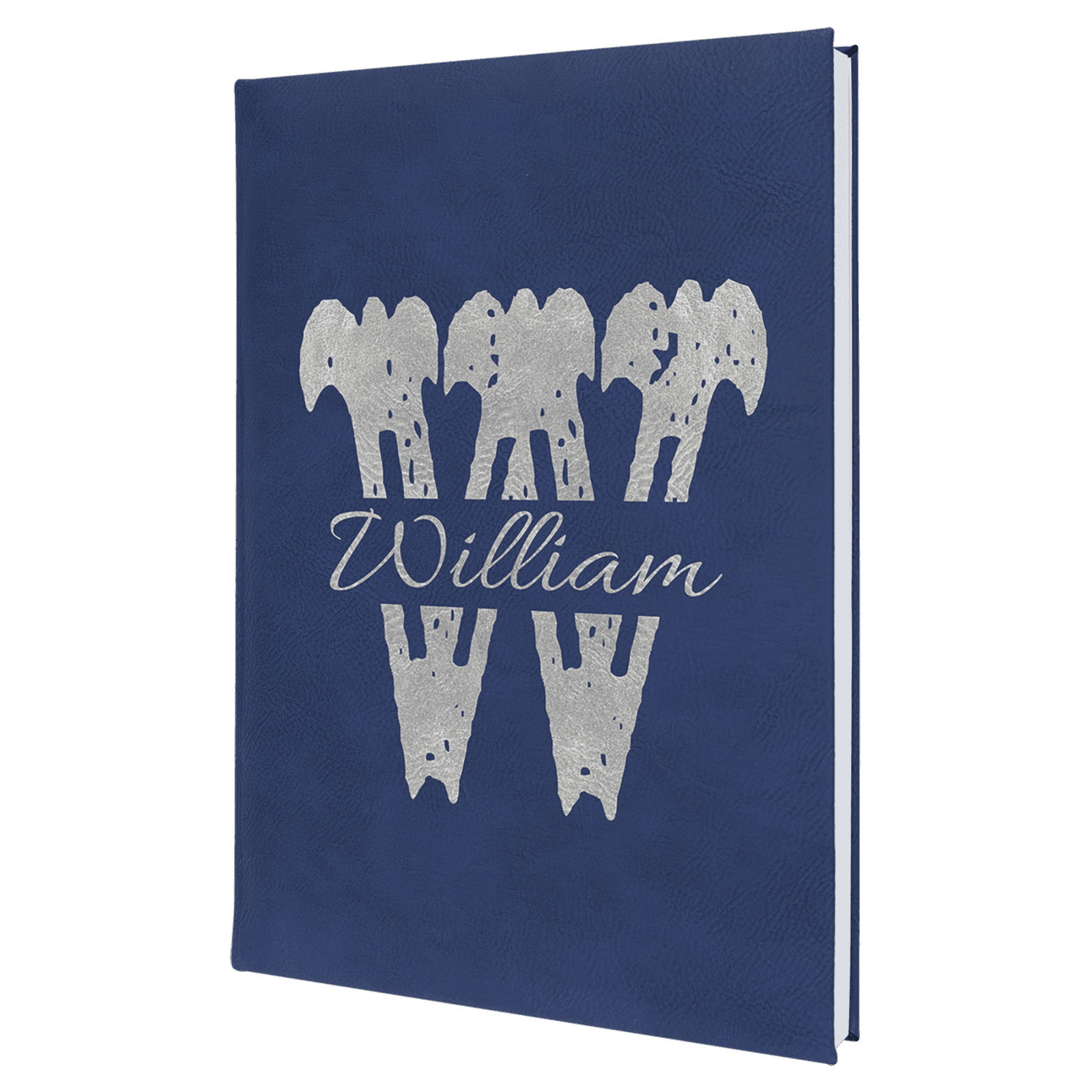 Blue/Silver Lasered Leatherette Journal with Lined Paper