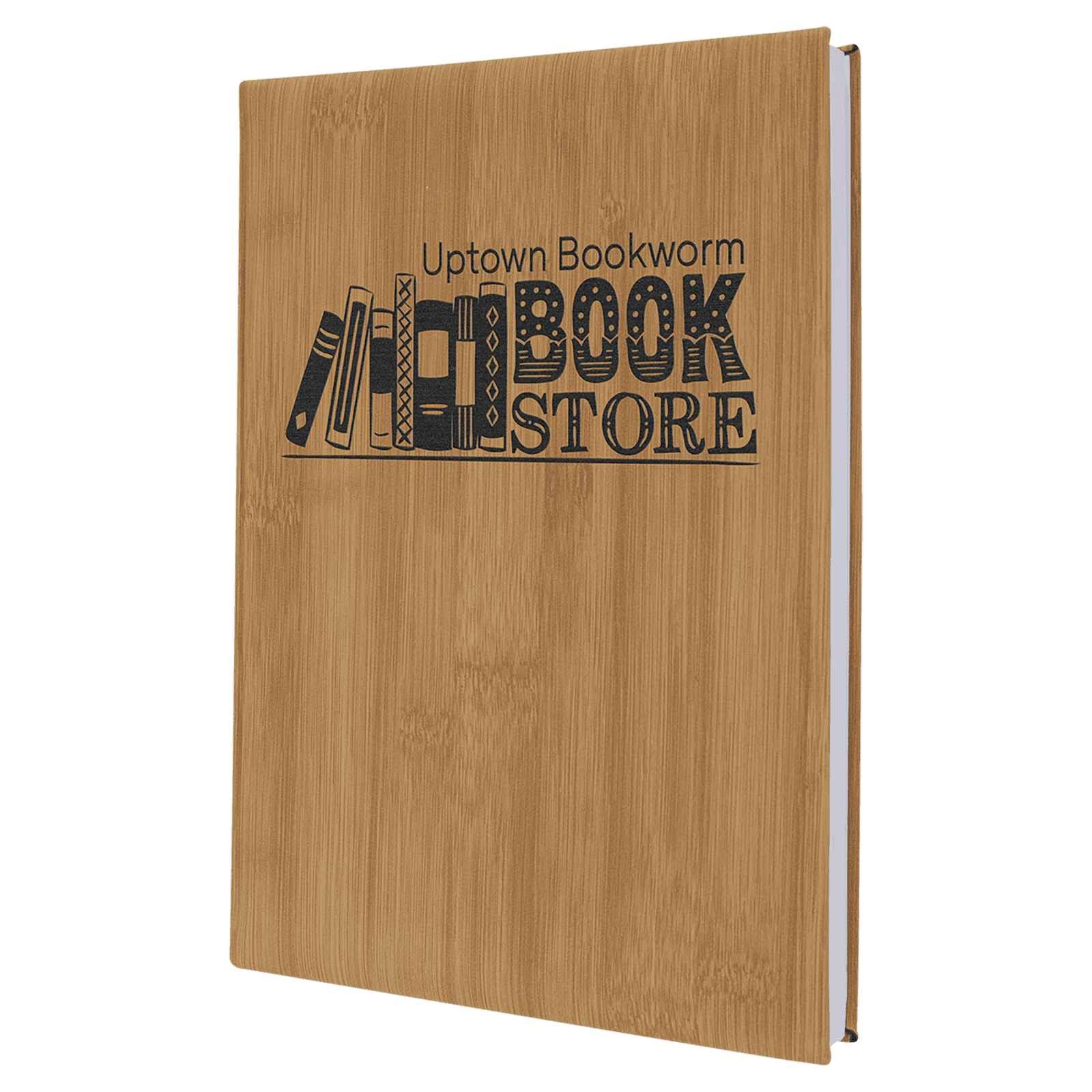 Bamboo Lasered Leatherette Journal with Lined Paper