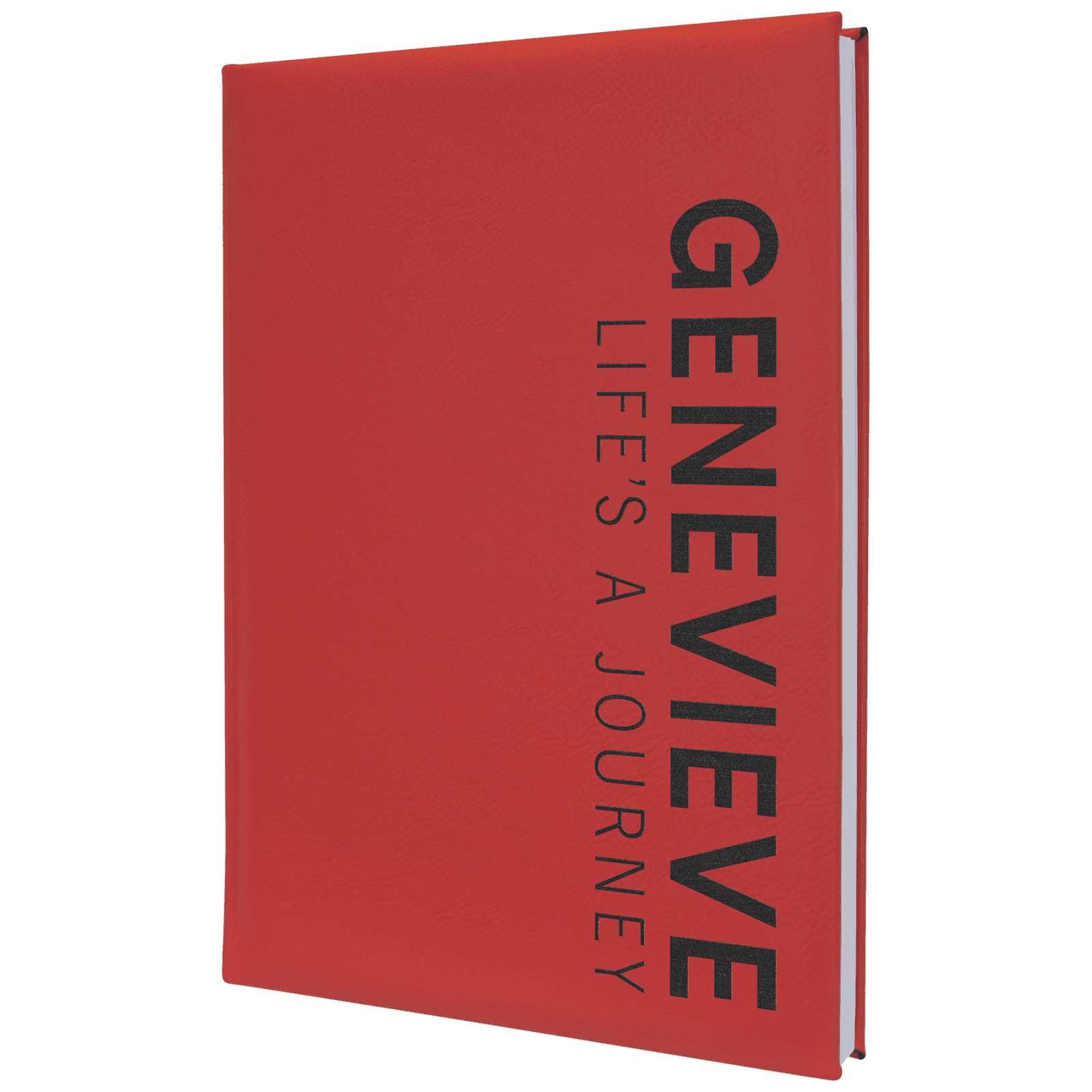 Red Lasered Leatherette Journal with Lined Paper