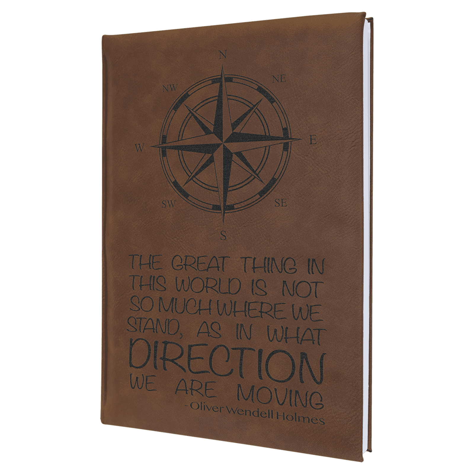 Dark Brown Leatherette Sketch Book with White Unlined Paper