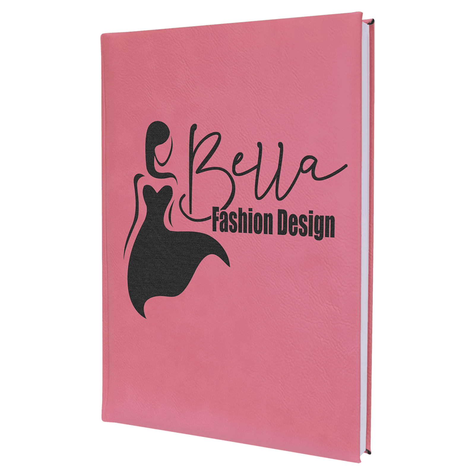 Pink Lasered Leatherette Sketch Book with White Unlined Paper