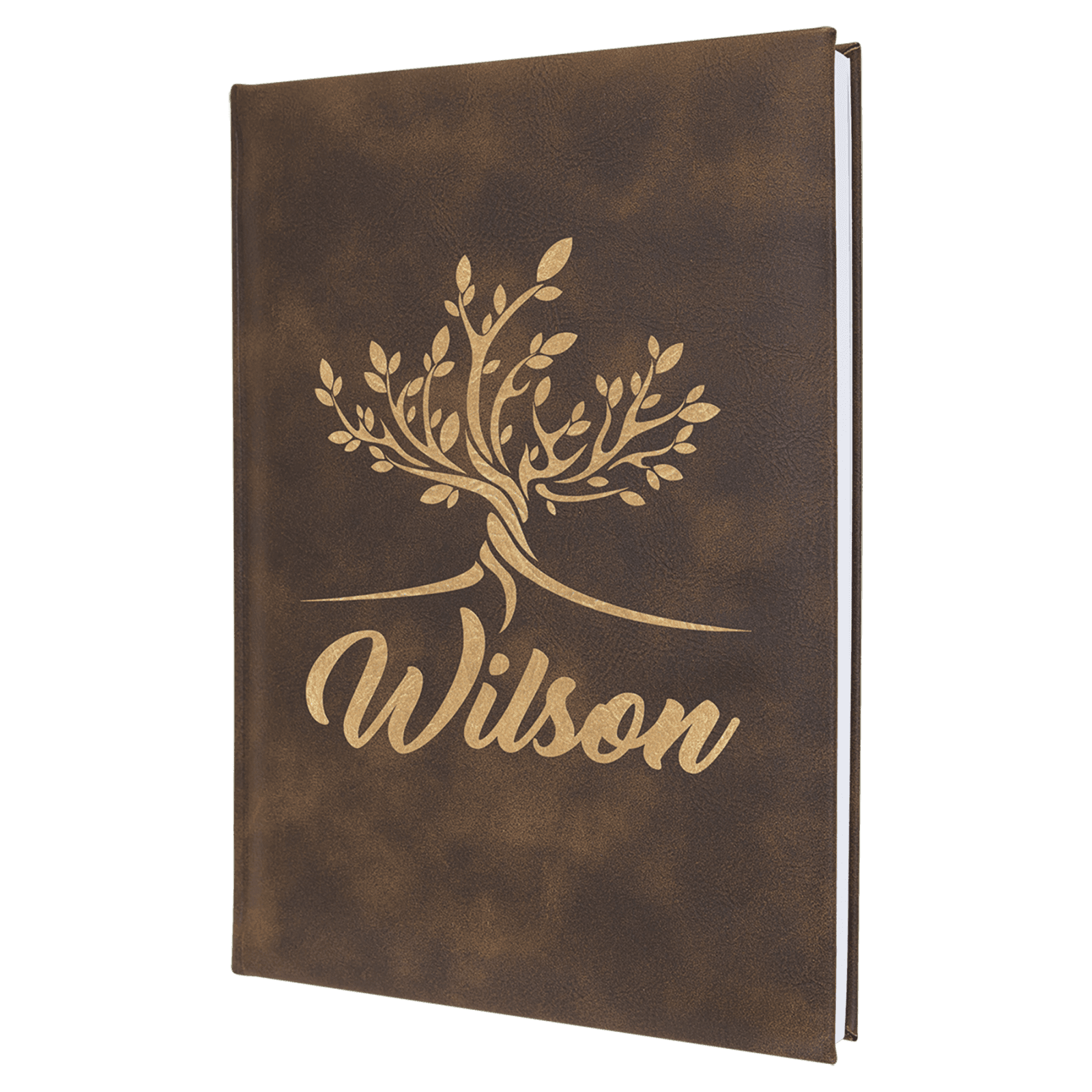 Rustic/Gold Leatherette Sketch Book with White Unlined Paper