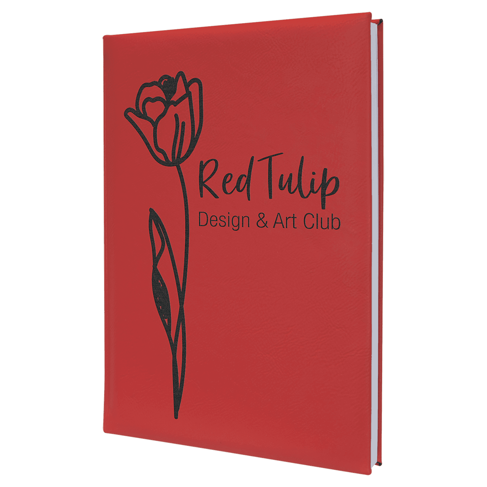 Red Leatherette Sketch Book with White Unlined Paper