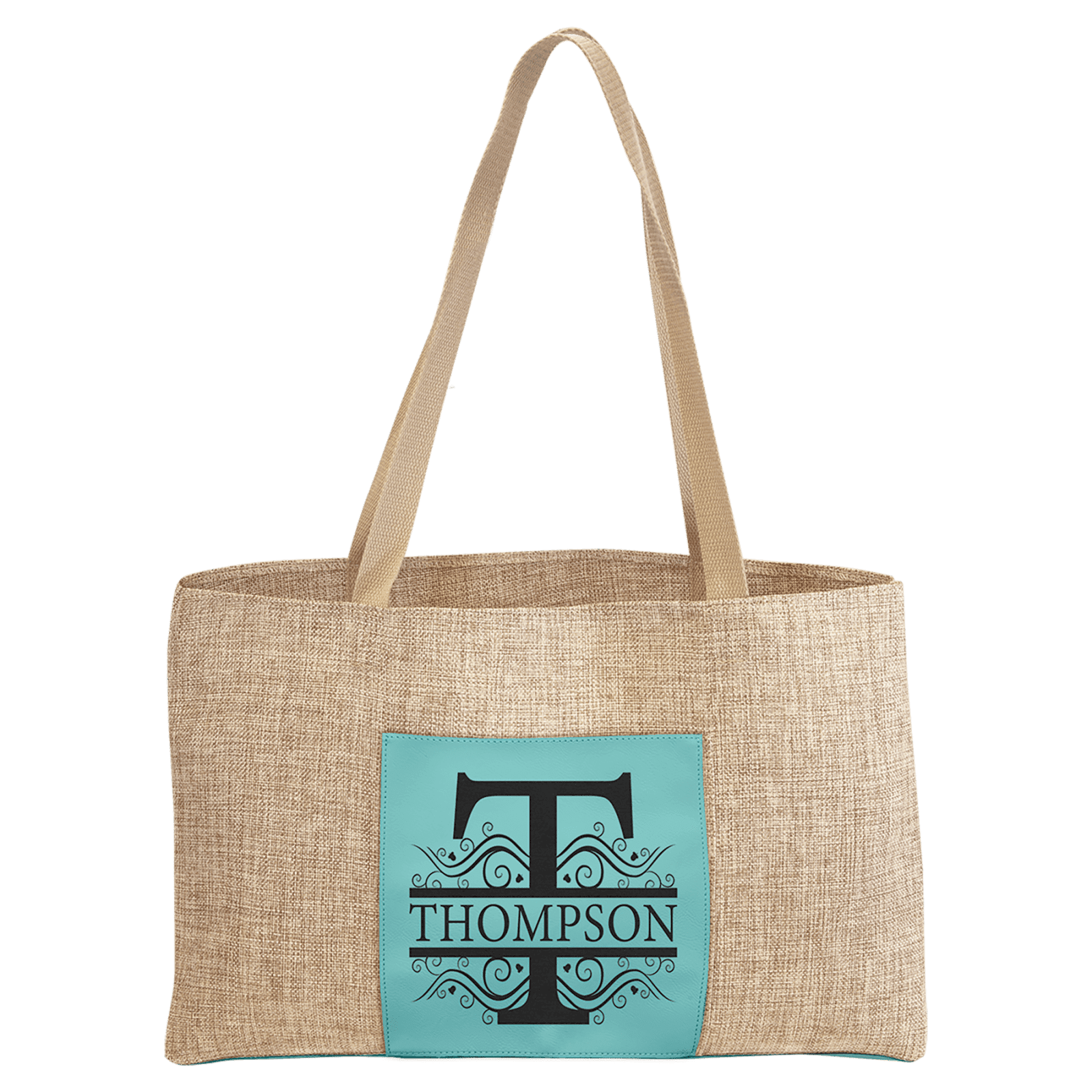5urlap Bag with 5" Gusset and Leatherette Trim-Teal