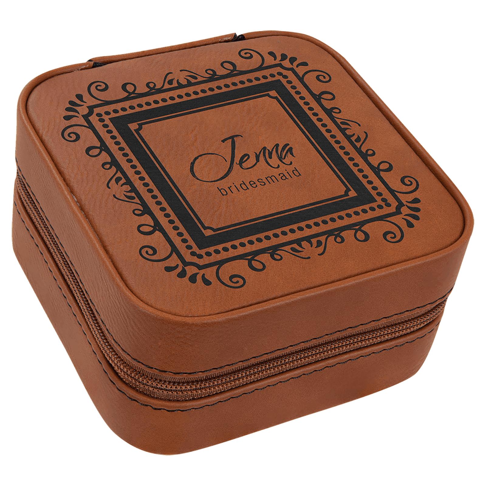 Rawhide Lasered Leatherette Travel Jewelry Box
