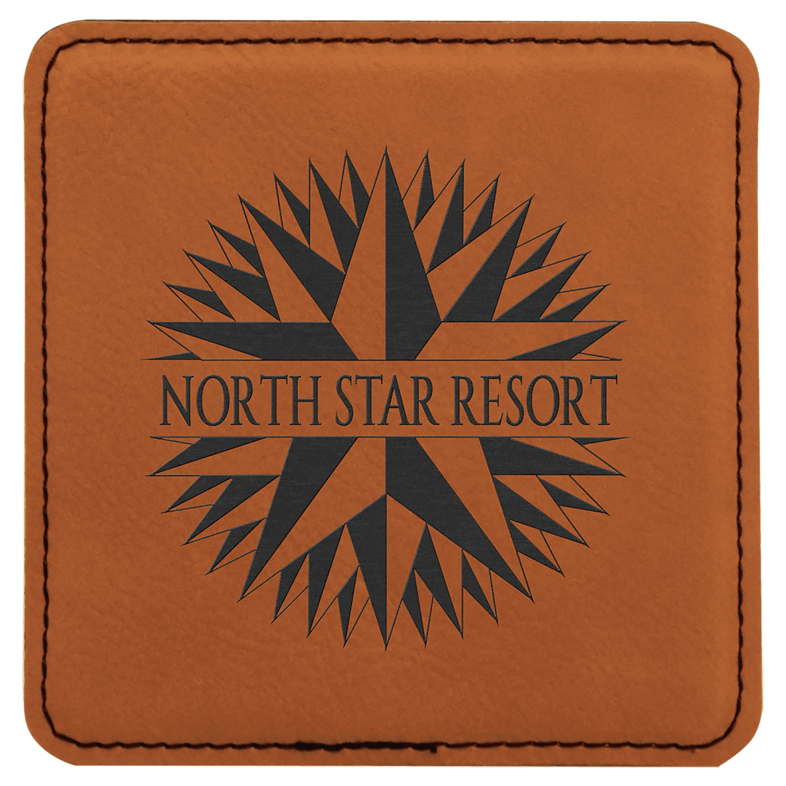 Rawhide Square Leatherette Coaster