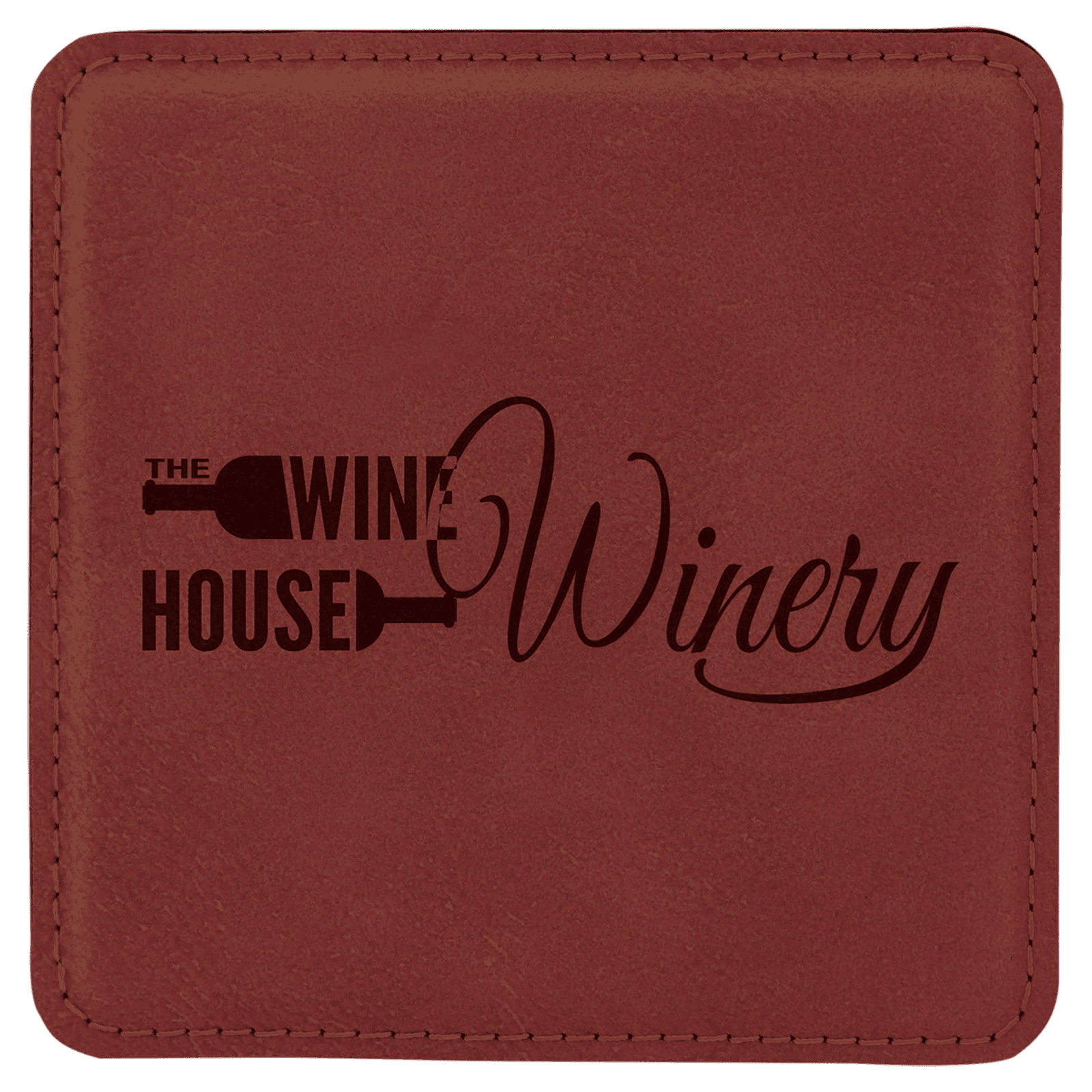Rose Square Leatherette Coaster