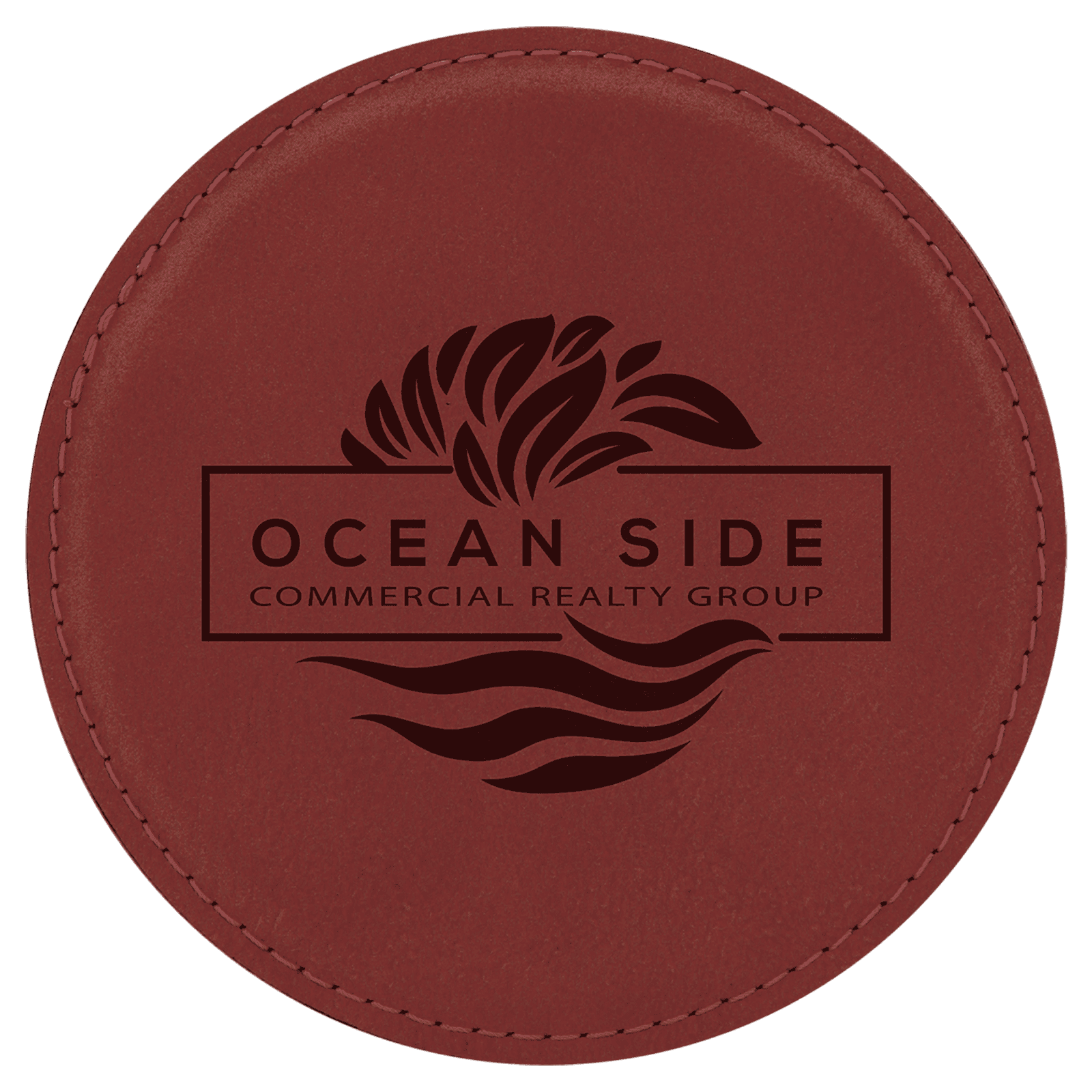 Rose Round Leatherette Coaster