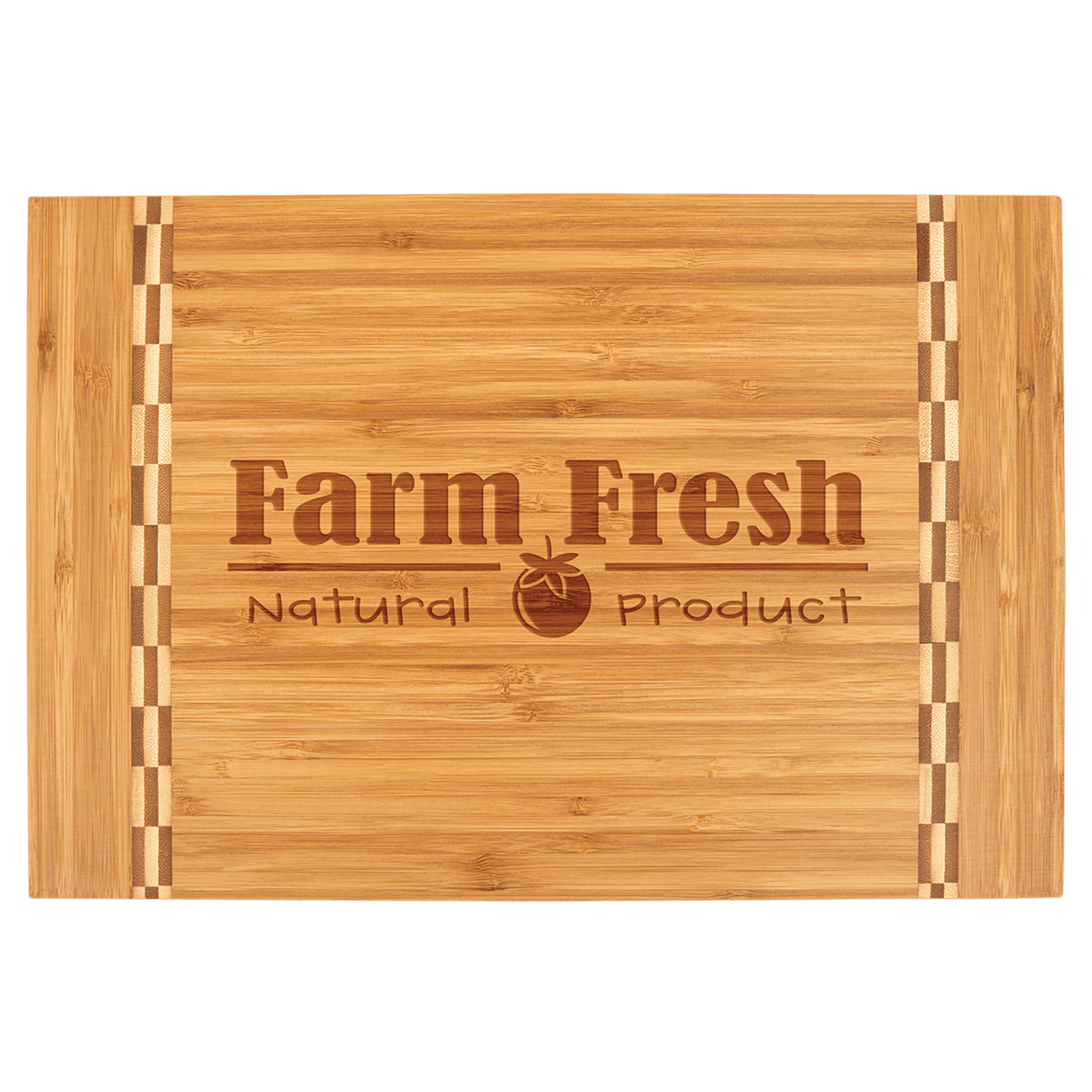 Bamboo Cutting Board with Butcher Block Inlay