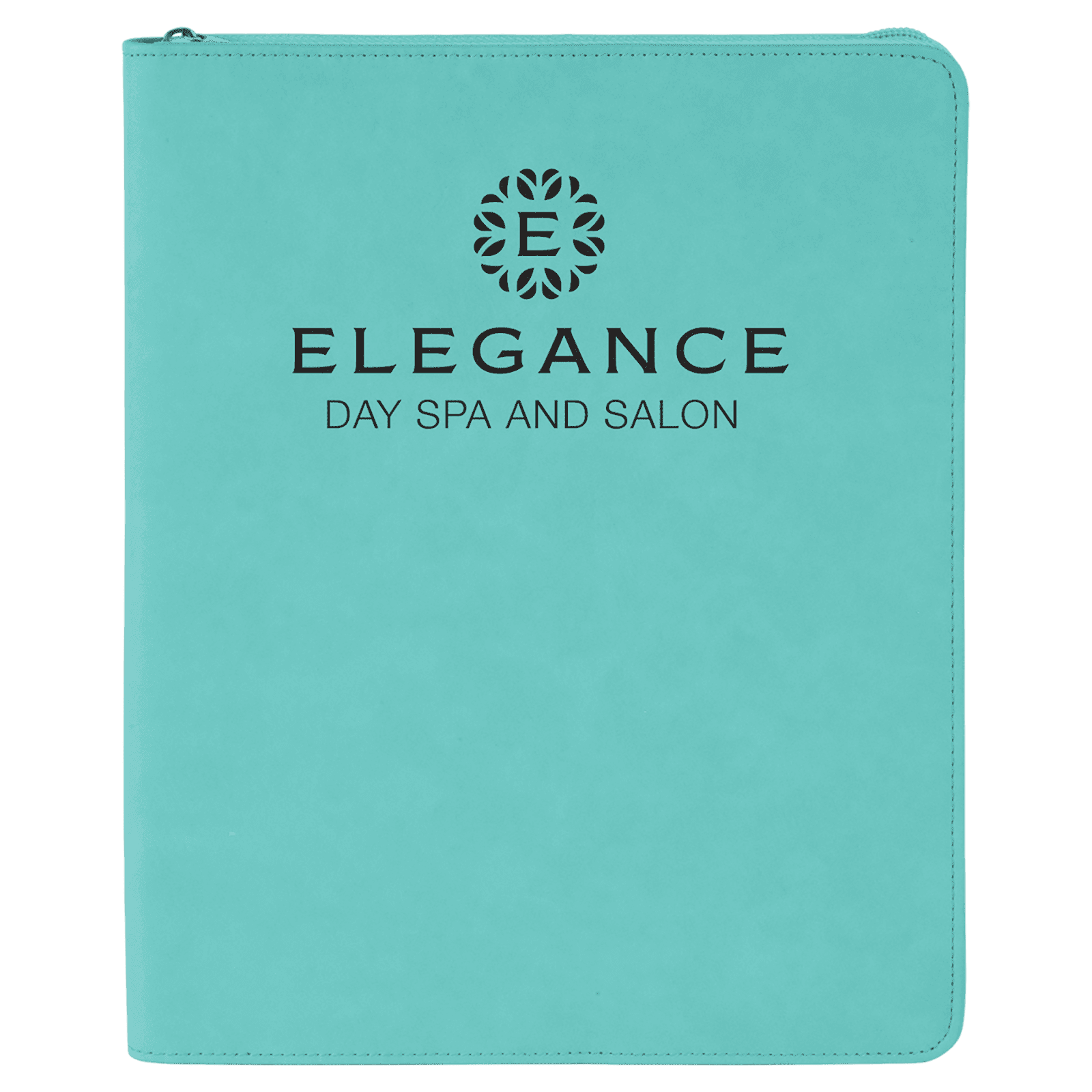 Teal Leatherette Portfolio with Zipper
