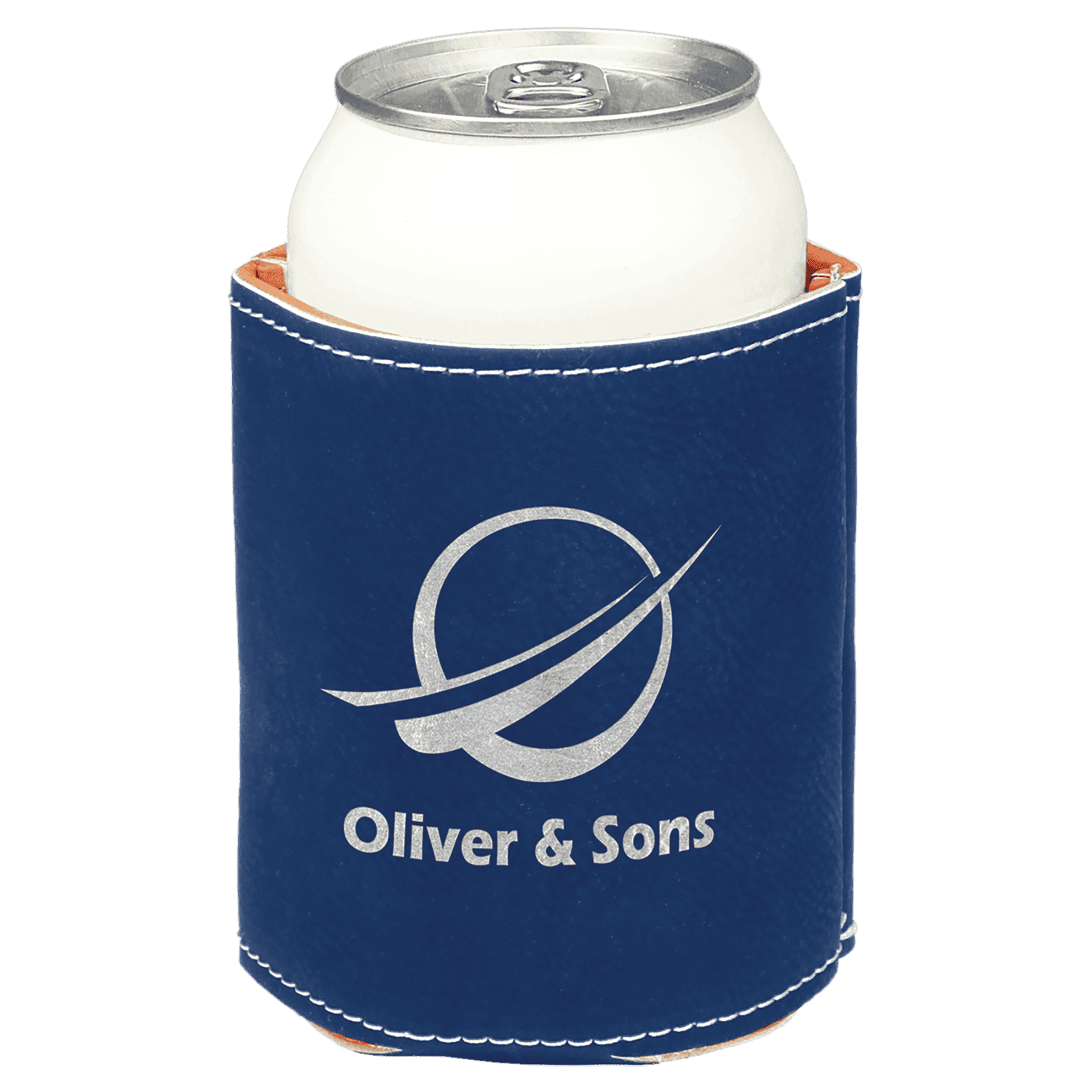 Blue/Silver Leatherette Beverage Holder