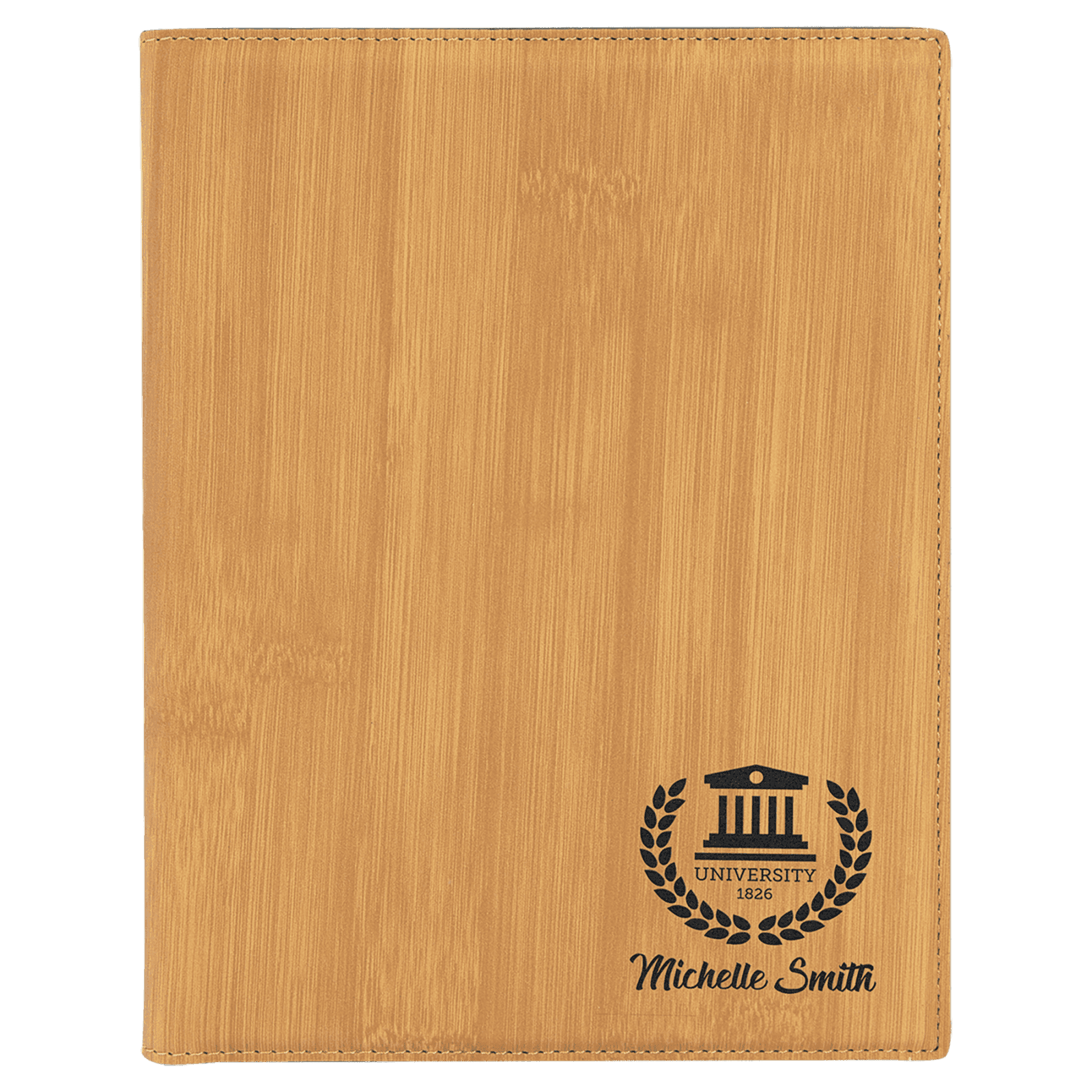 Bamboo Small Leatherette Portfolio with Notepad