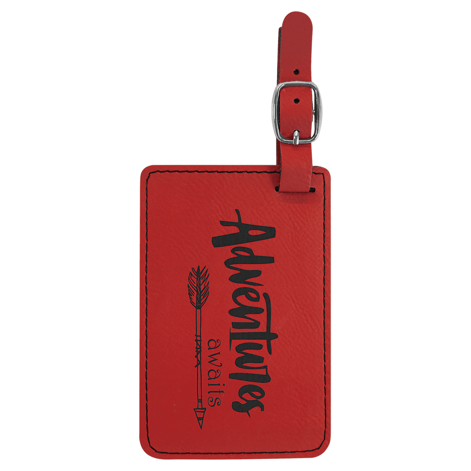 Red Laserable Leatherette Luggage Tag
