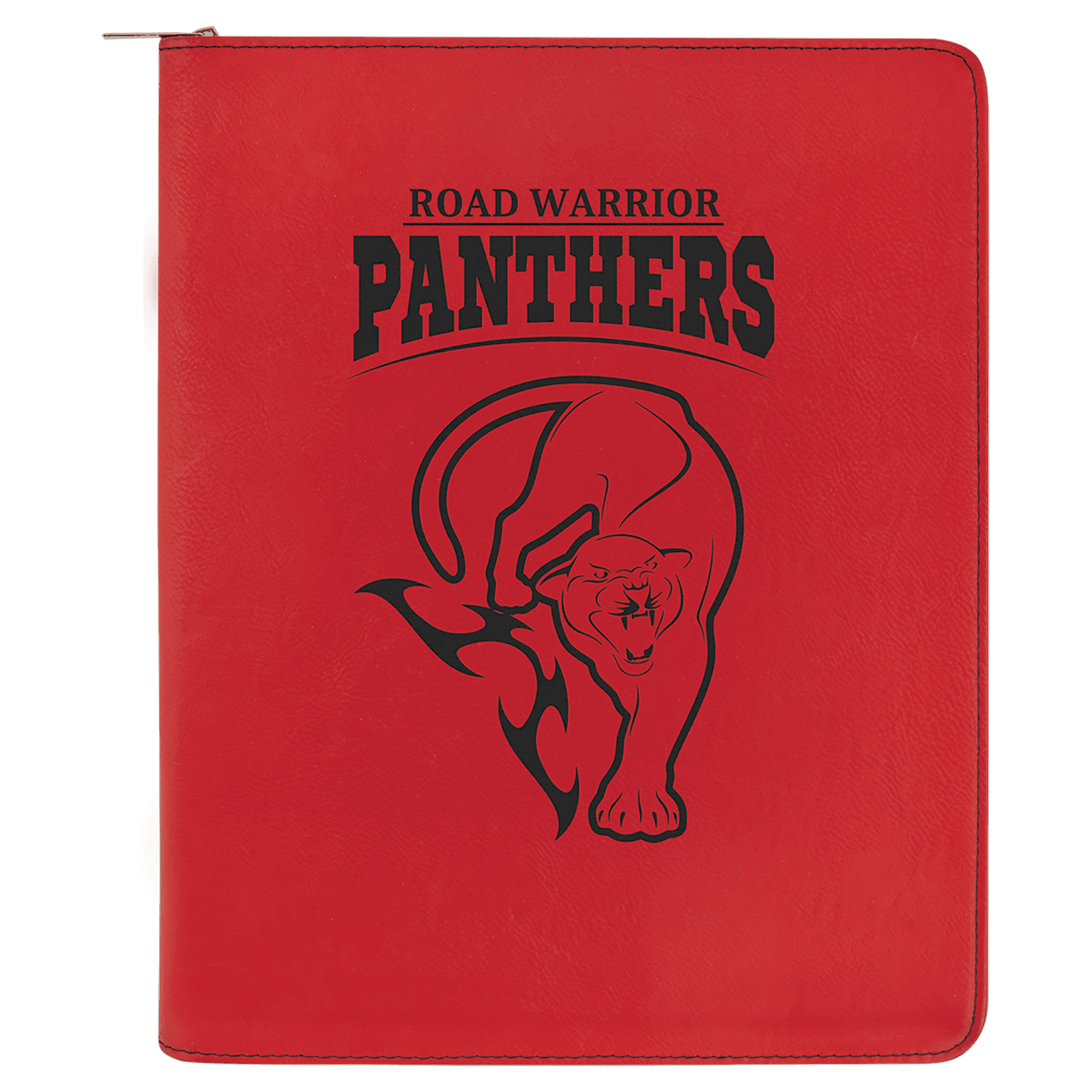Red Leatherette Portfolio with Zipper