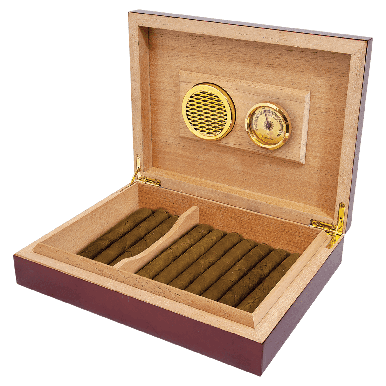 Rosewood Piano Finish Humidor with Hygrometer and Humidifier