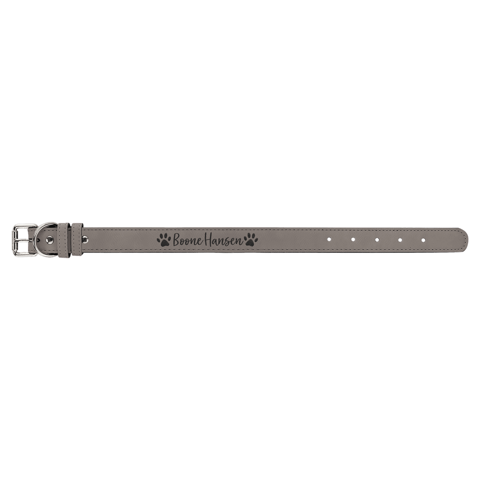 Gray Small Leatherette Dog Collar