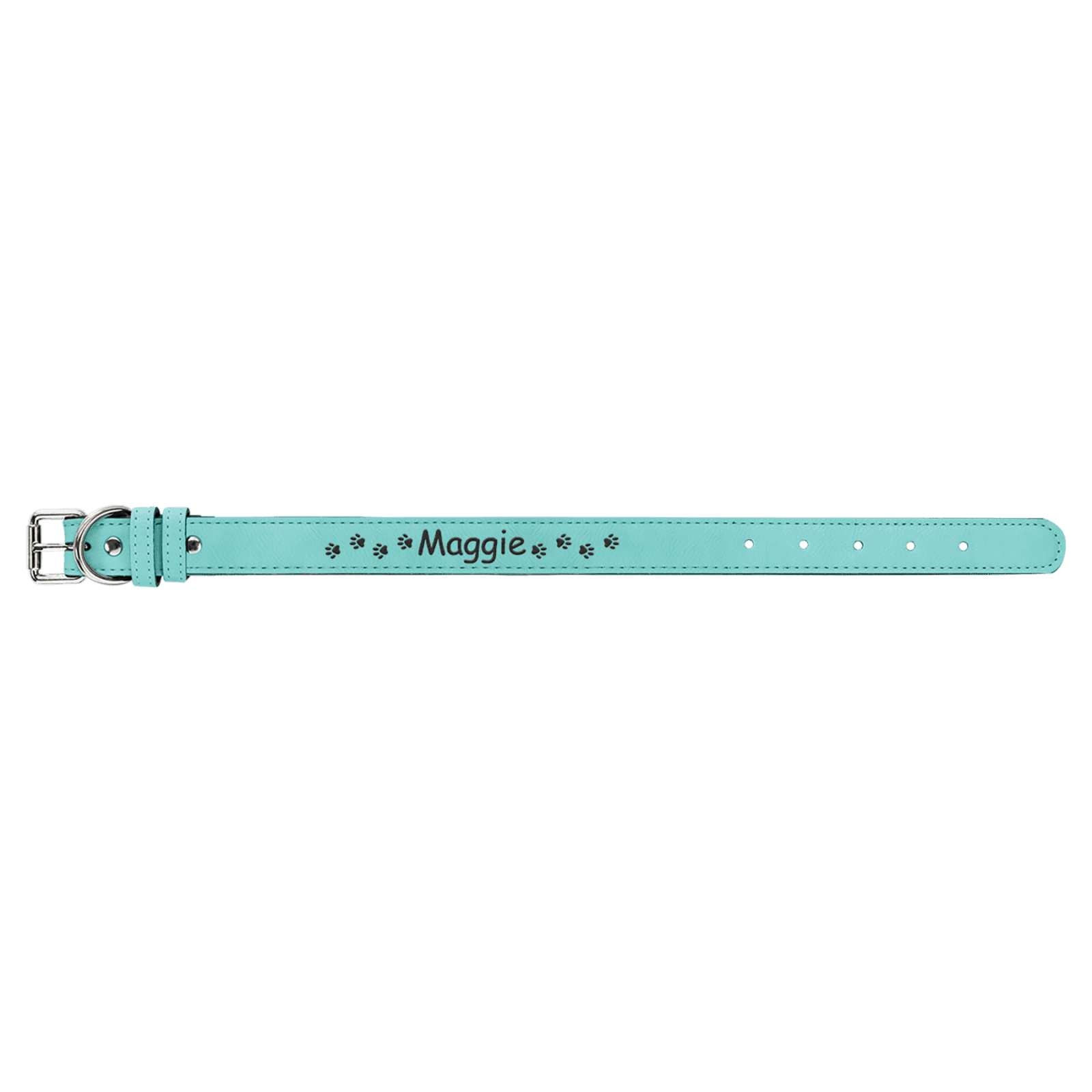 Teal Small Leatherette Dog Collar