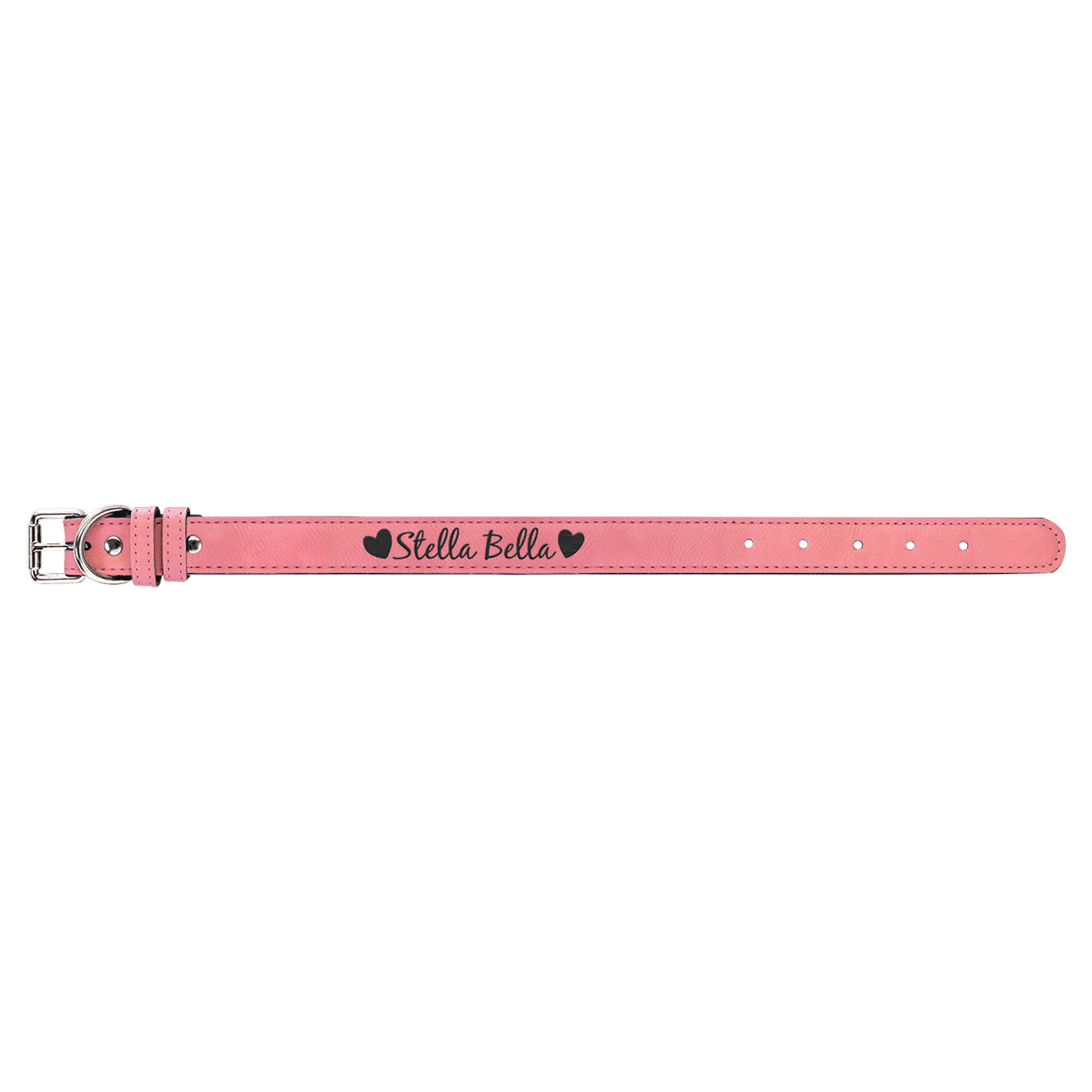 Pink Medium Leatherette Dog Collar